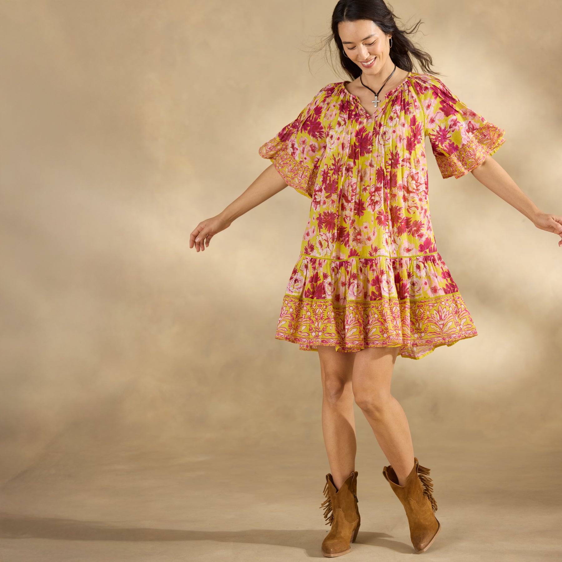 Aisha Printed Dress, Petite