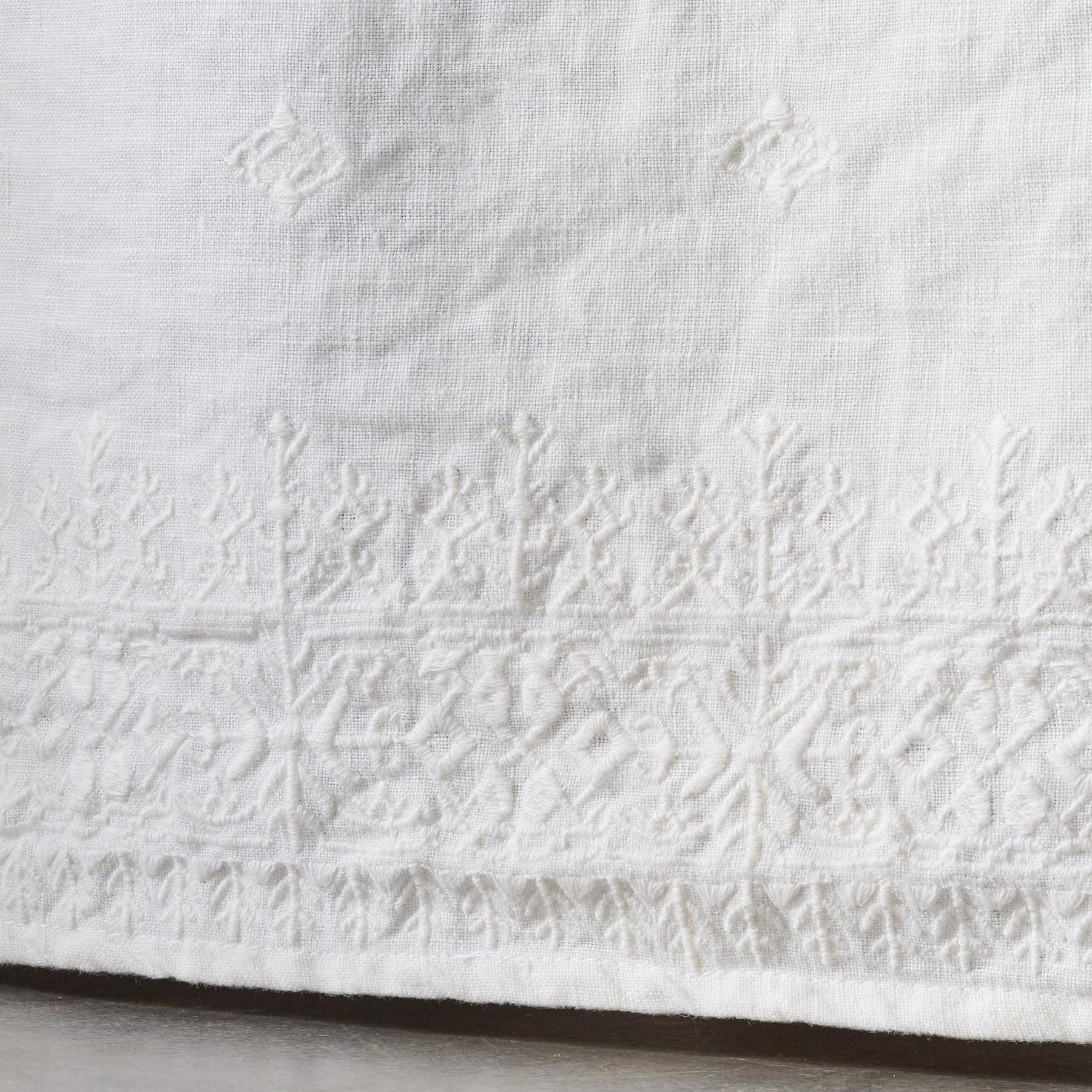 Gossamer Linen Embroidery Bedskirt