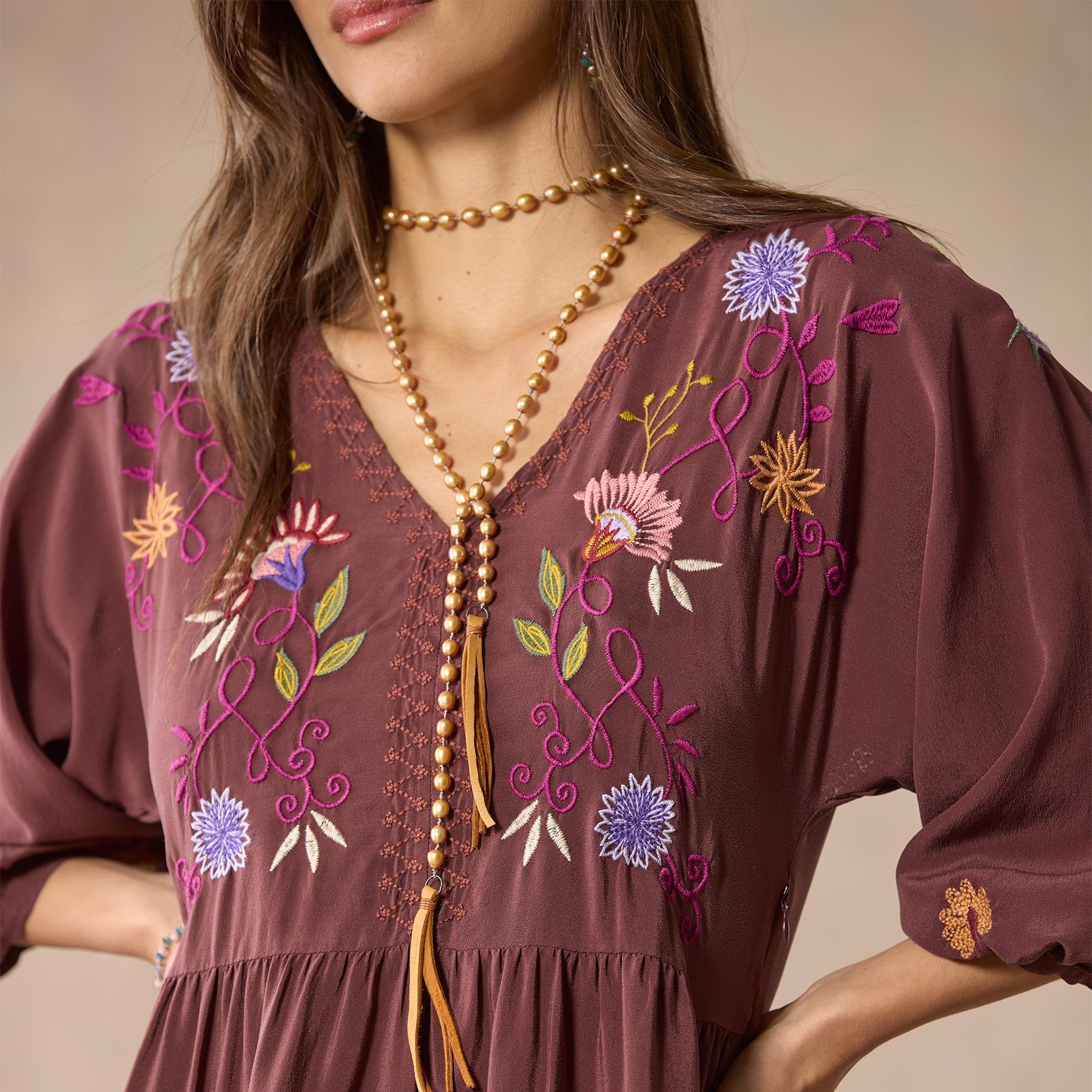 Toni Embroidered Dress, Petite