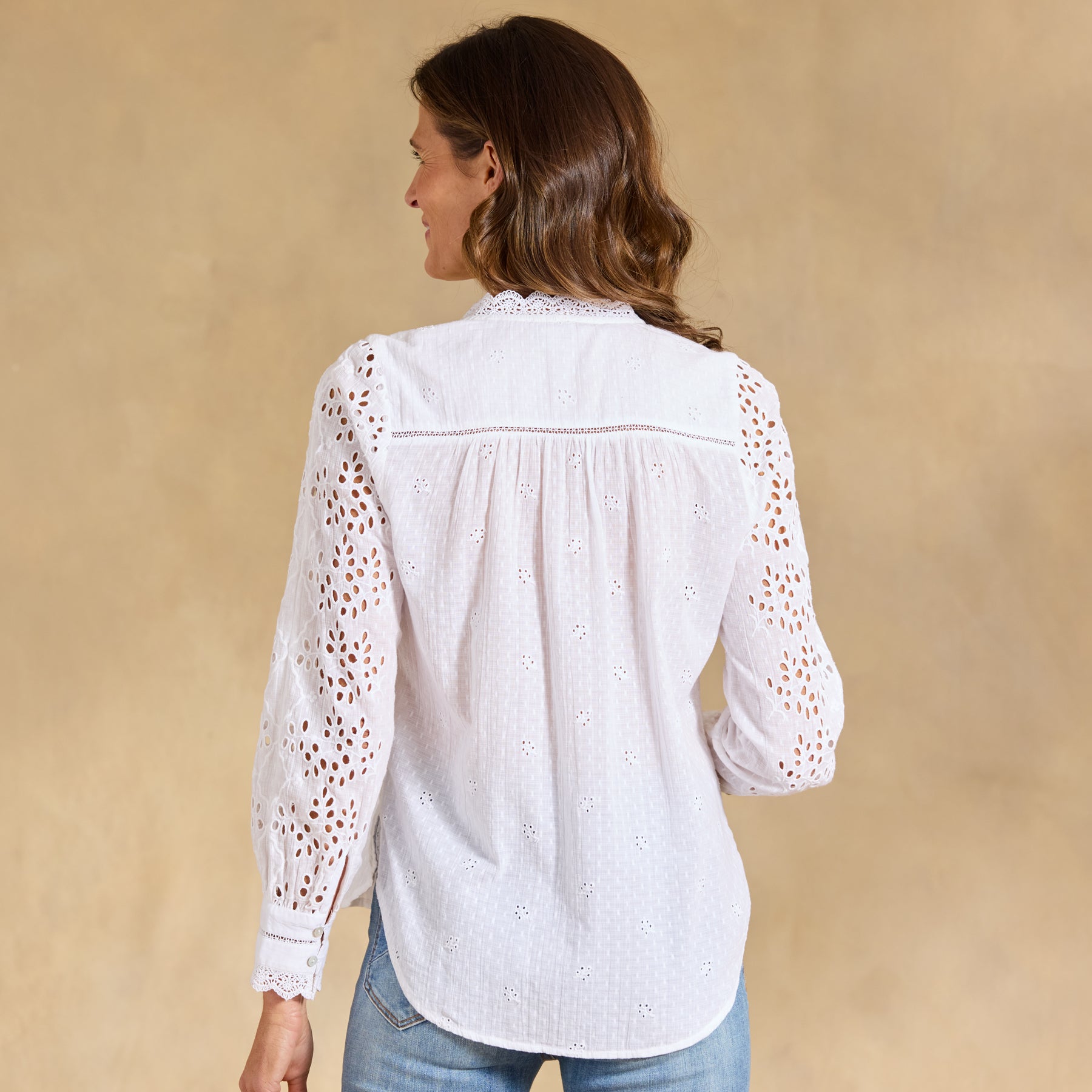 Valeria Eyelet Shirt, Petite