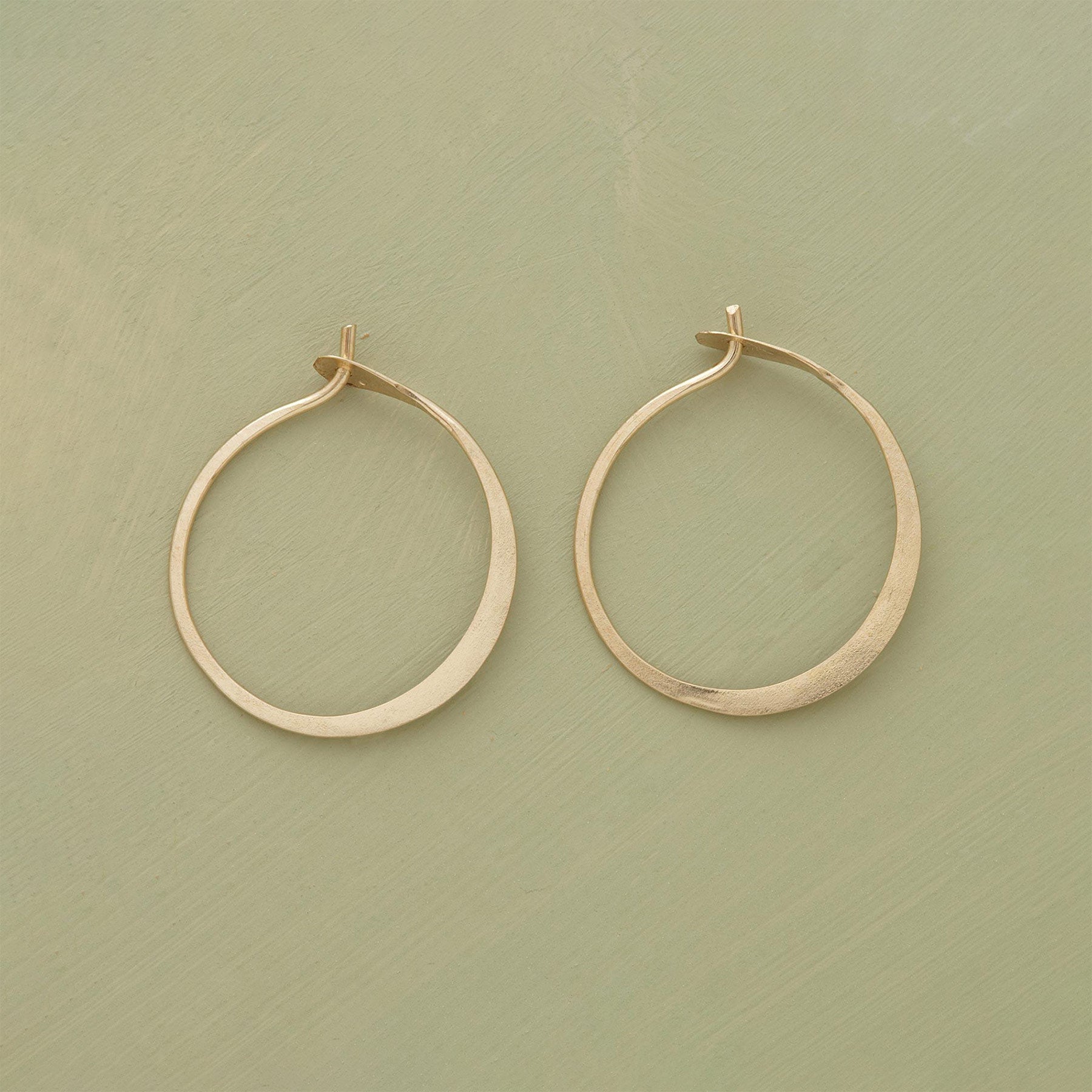 Small Hand-Forged Gold Hoops