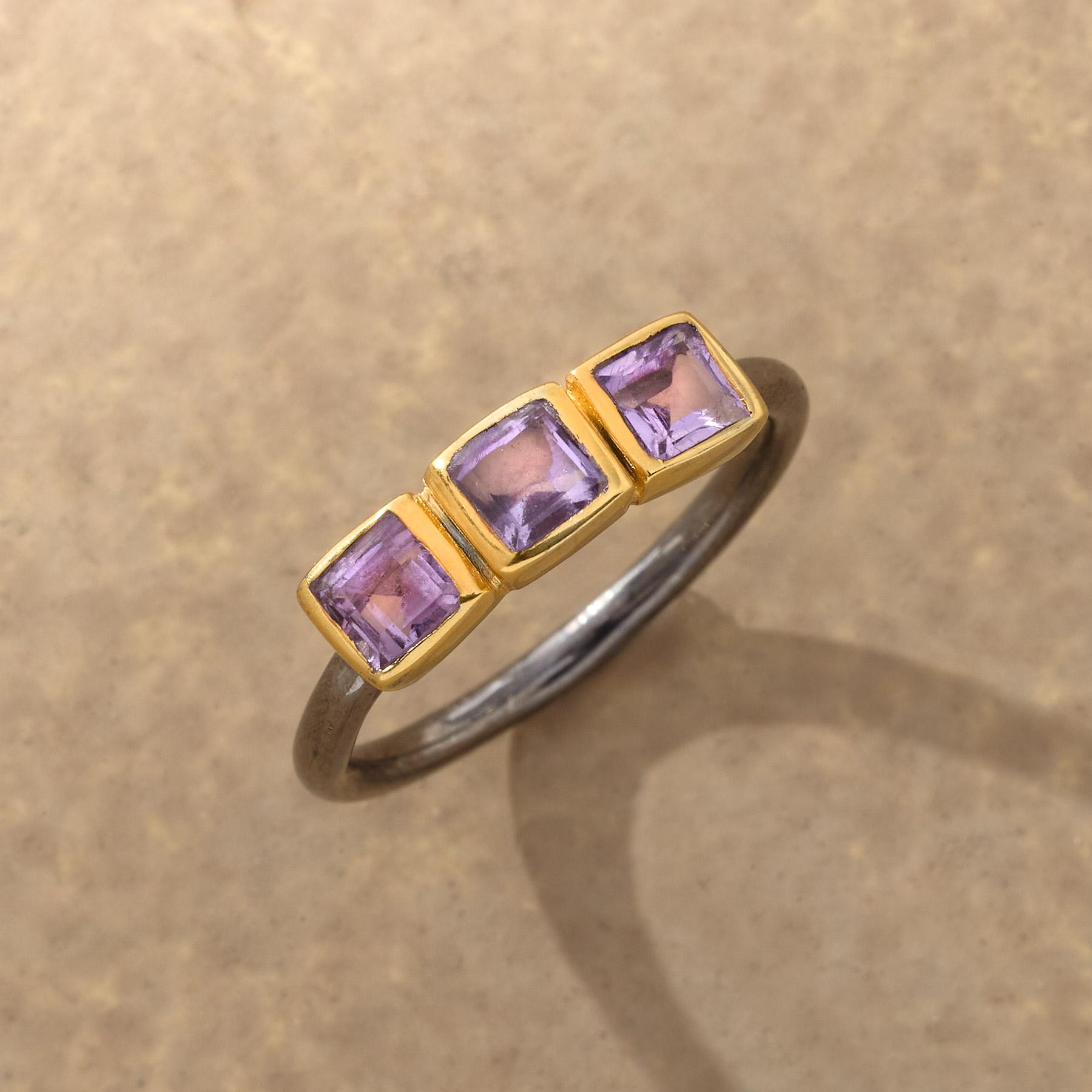 Amethyst Line Ring
