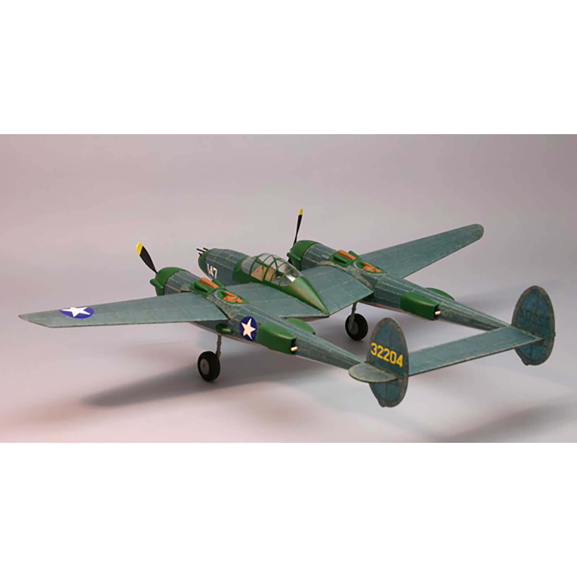 P-38 F/M Rubber Powered Lightning Kit, 30