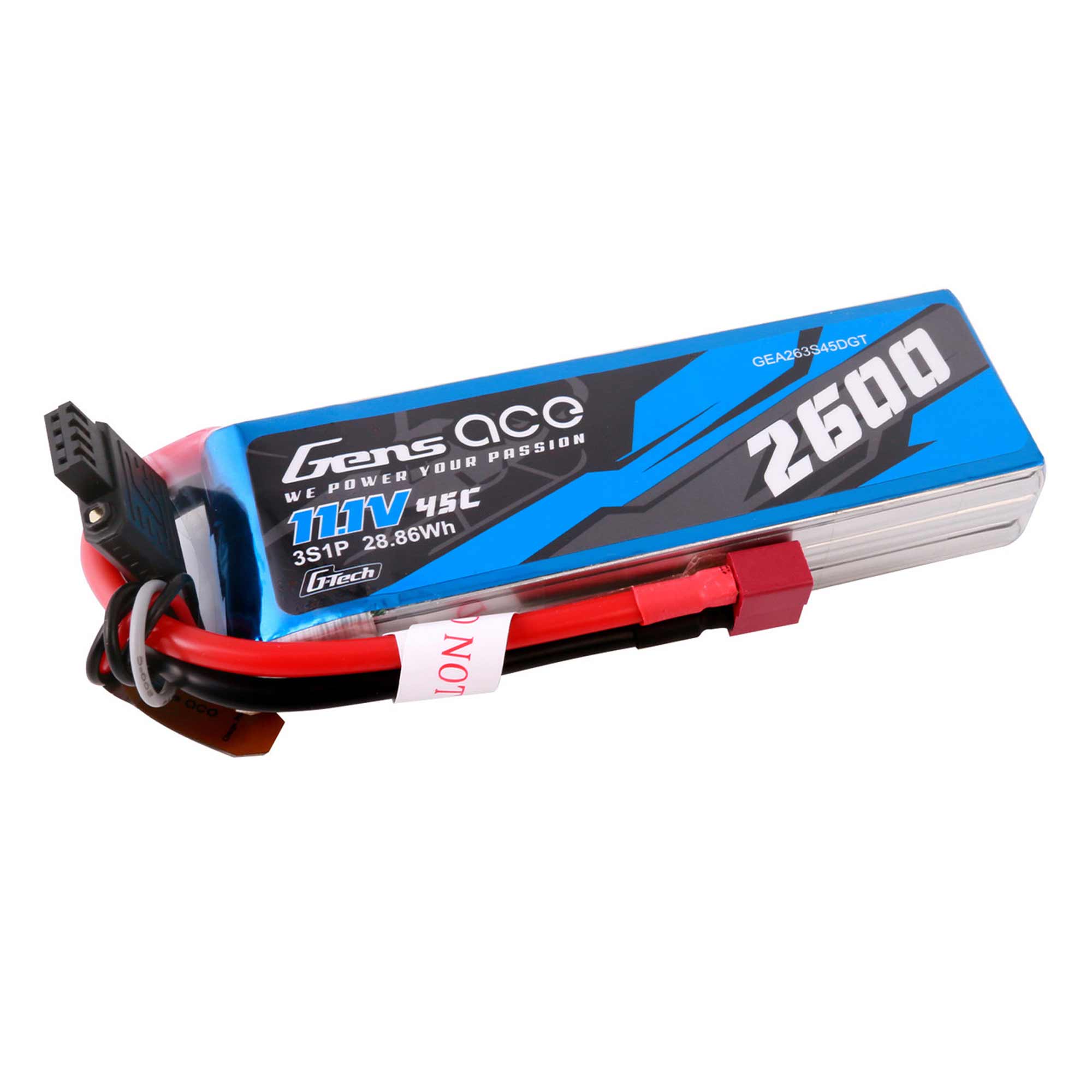 11.1V 2600mAh 3S 45C G-Tech LiPo Battery: Deans