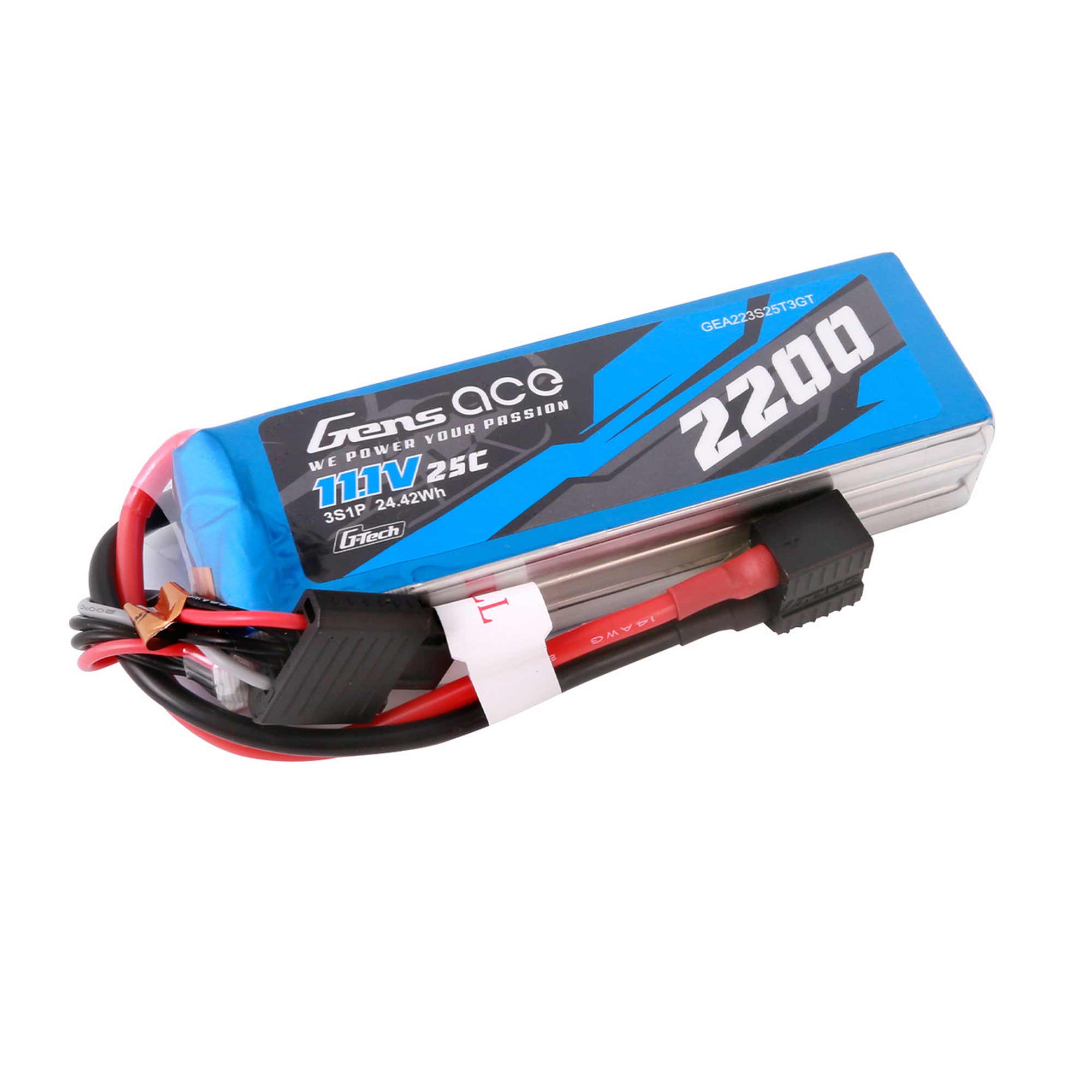 11.1V 2200mAh 3S 25C G-Tech LiPo Battery: EC3/ Deans/ XT60