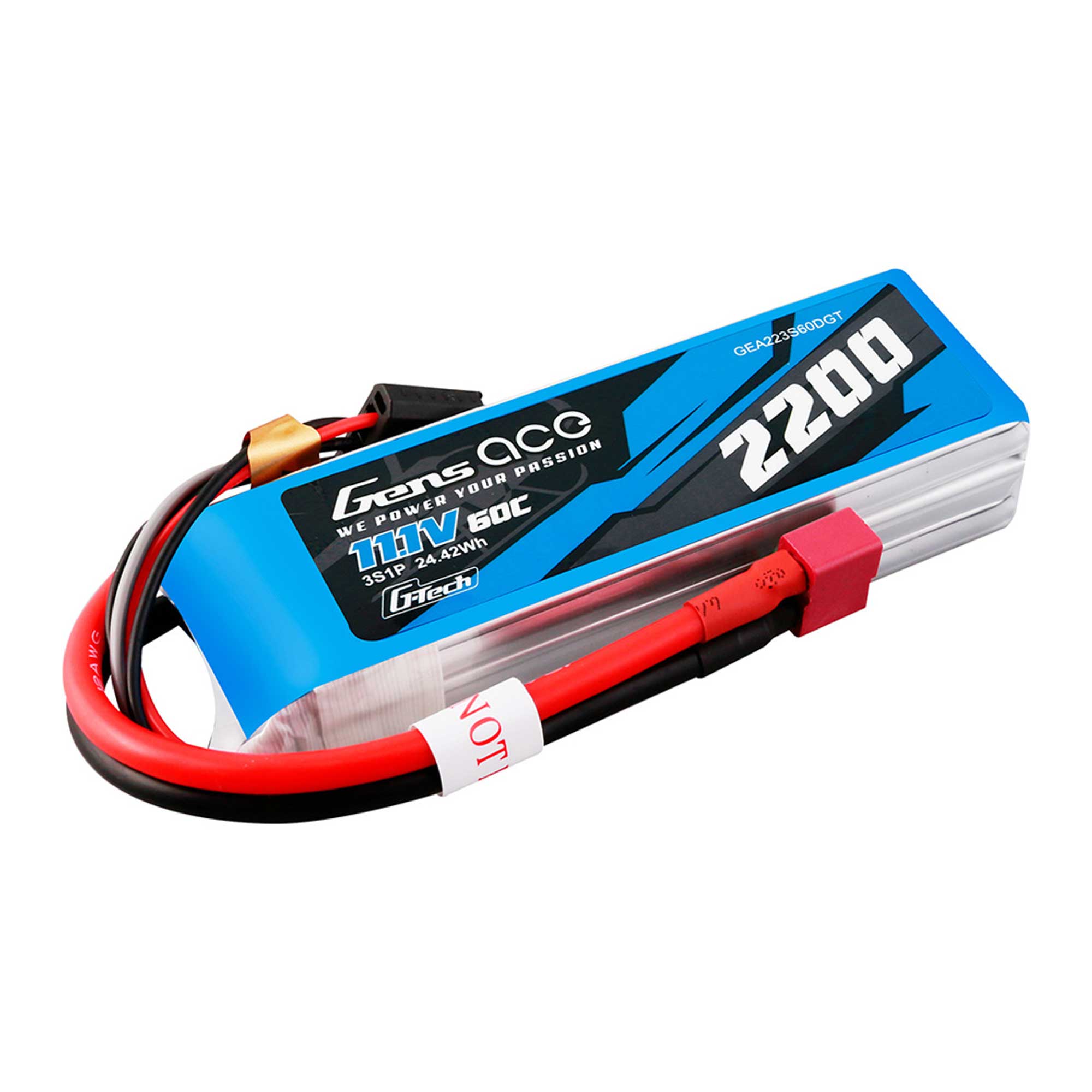 11.1V 2200mAh 60C G-Tech LiPo Battery: Deans
