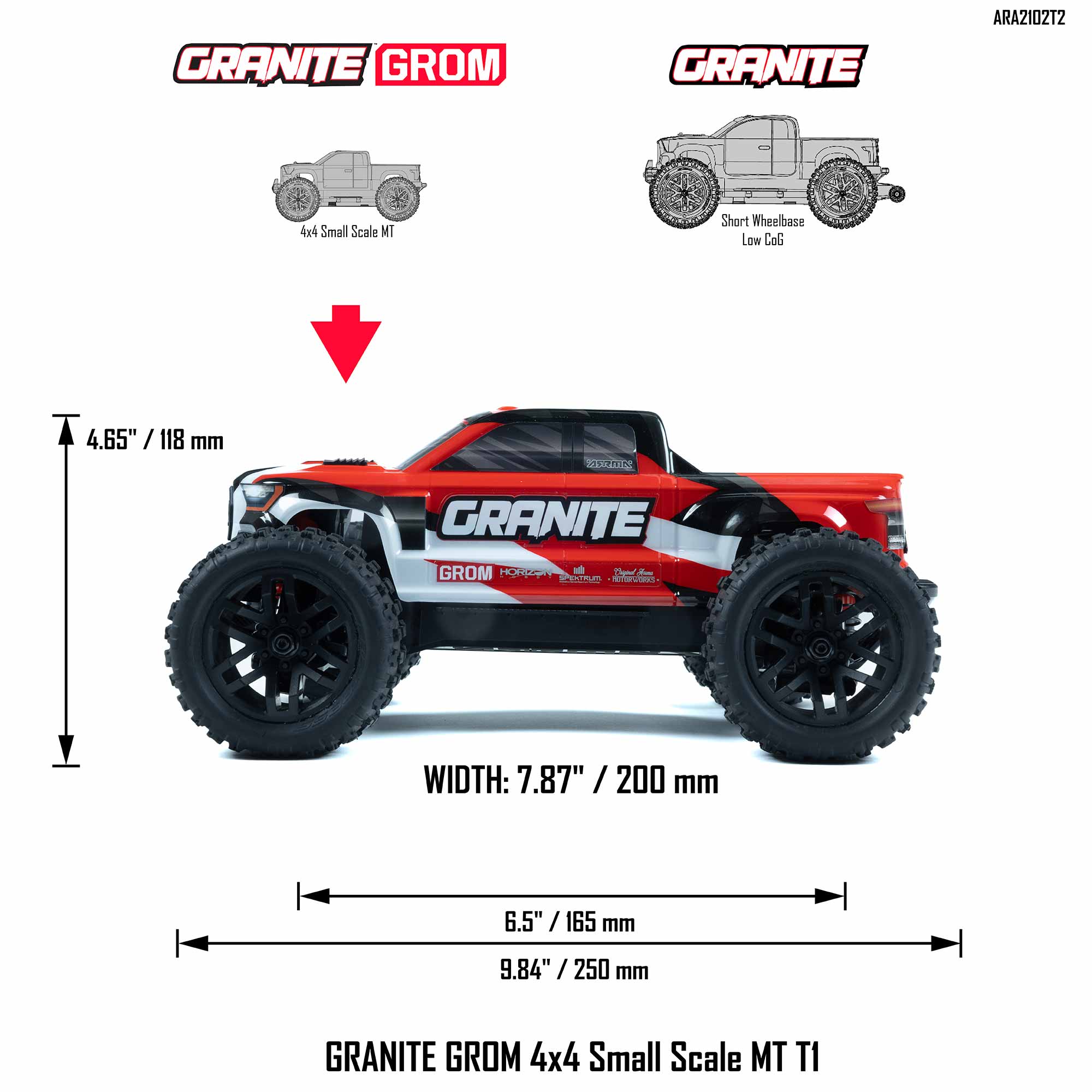 1/18 ARRMA GRANITE GROM (Battery & Charger Included)
