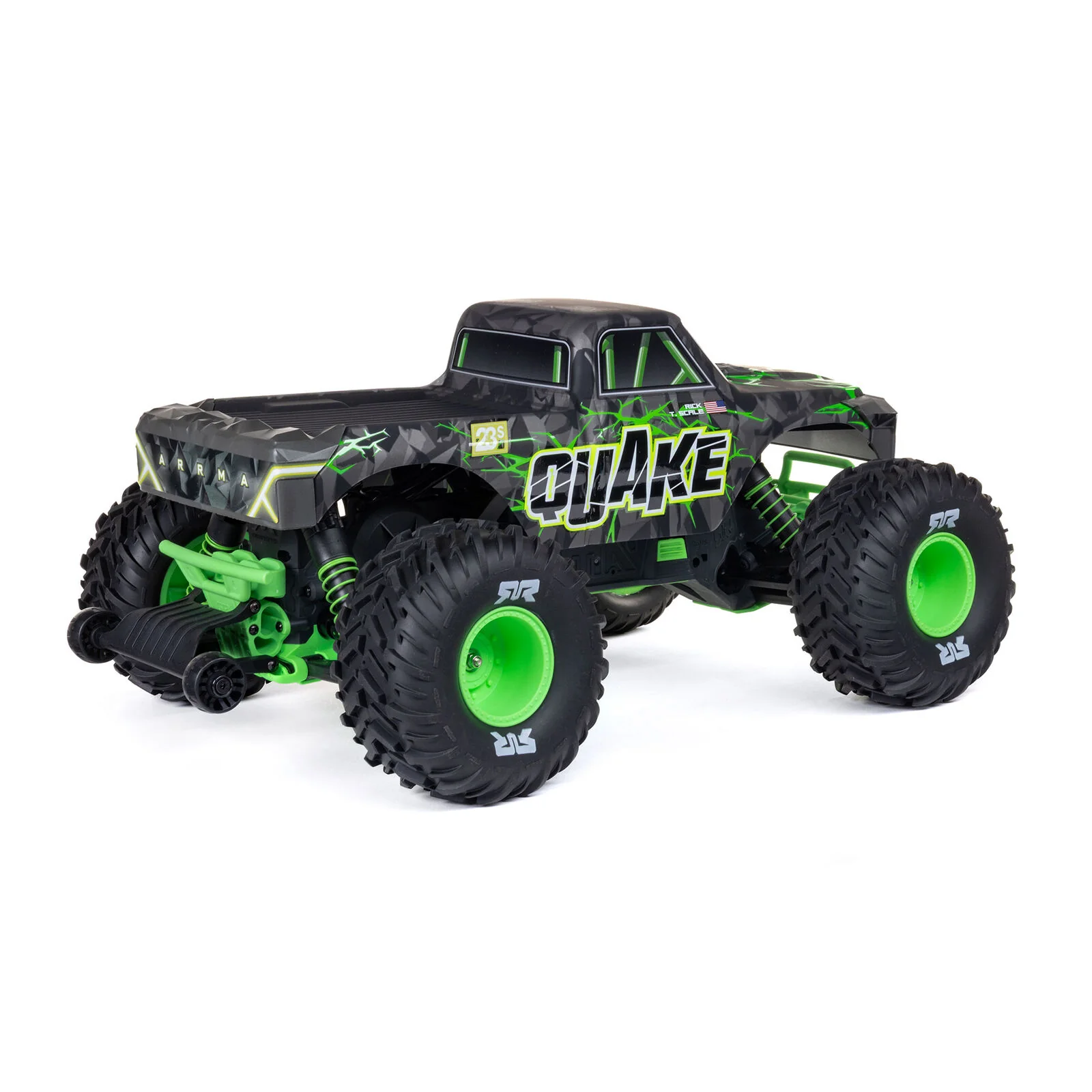 ARRMA 1/10 QUAKE 223S DSC 2WD RTR Brushless Monster Truck, Green