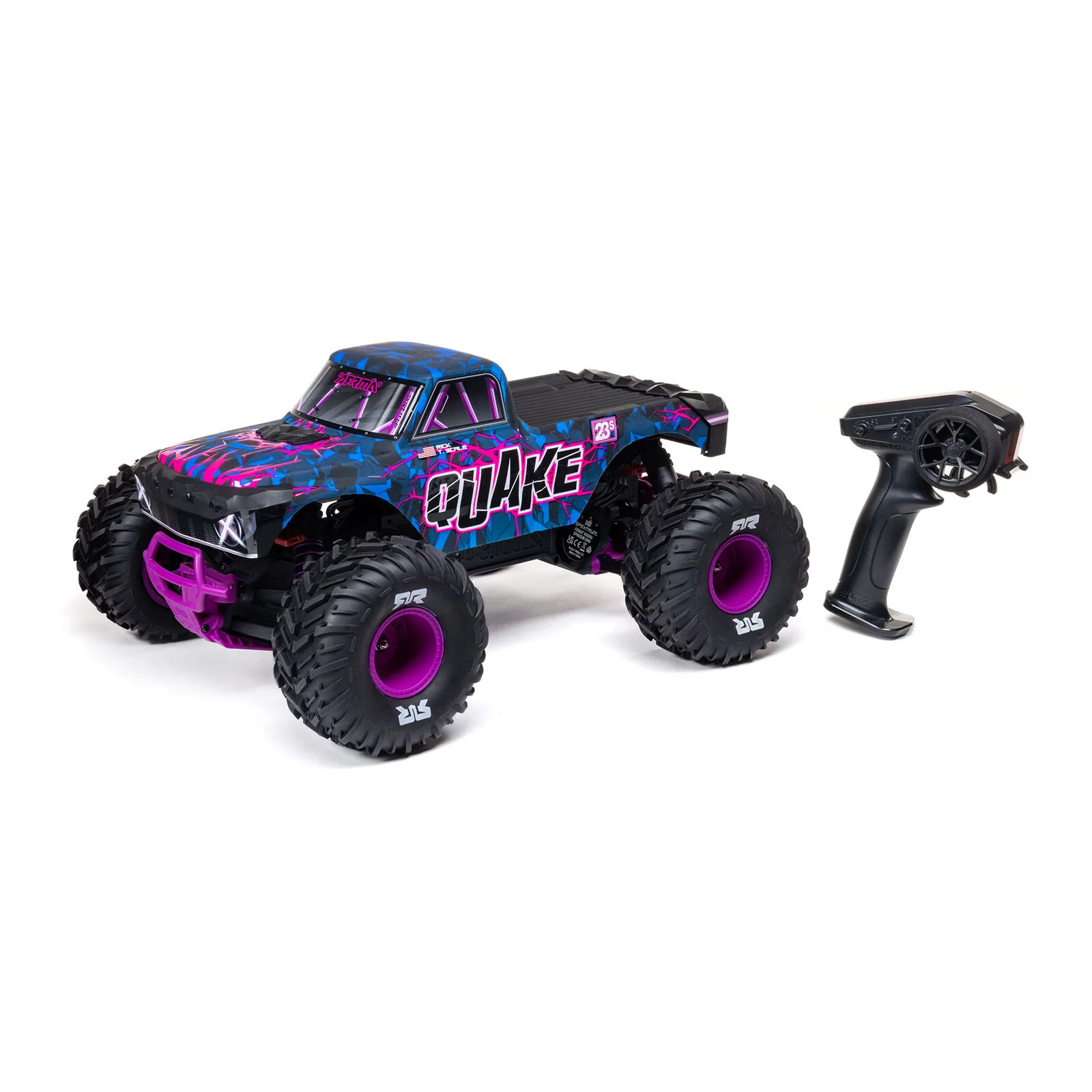 ARRMA 1/10 QUAKE 223S DSC 2WD RTR Brushless Monster Truck, Purple