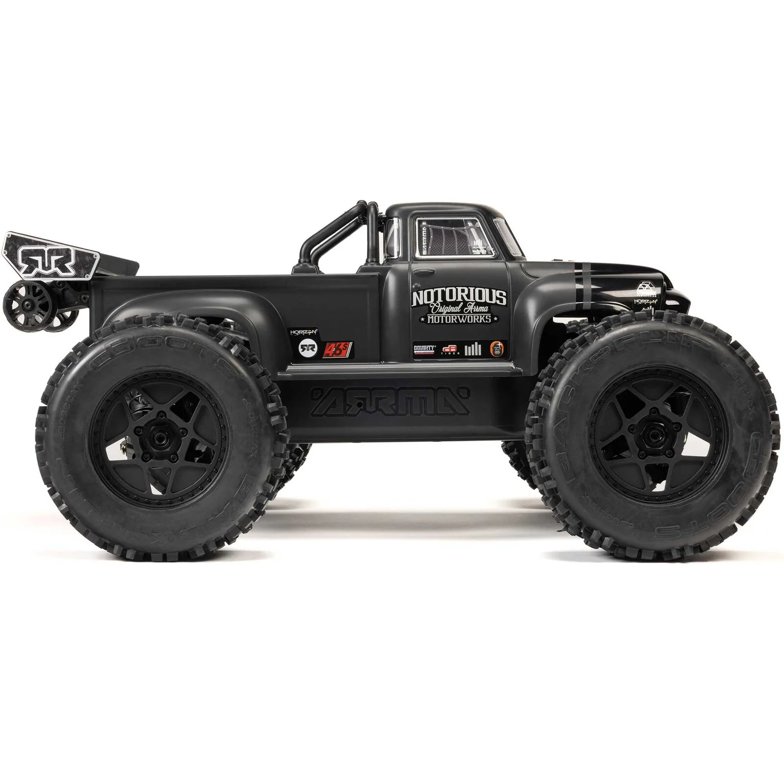 ARRMA 1/8 NOTORIOUS 6S V6 4X4 BLX Brushless Stunt Truck RTR, Black