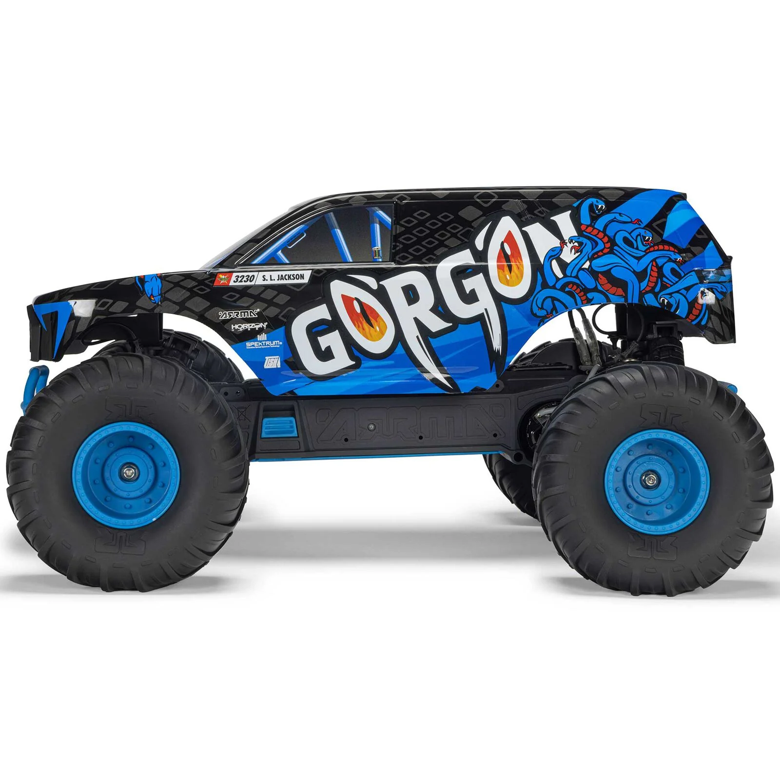 ARRMA 1/10 GORGON 2WD RTR Brushed Monster Truck (Battery & Charger Included), Blue