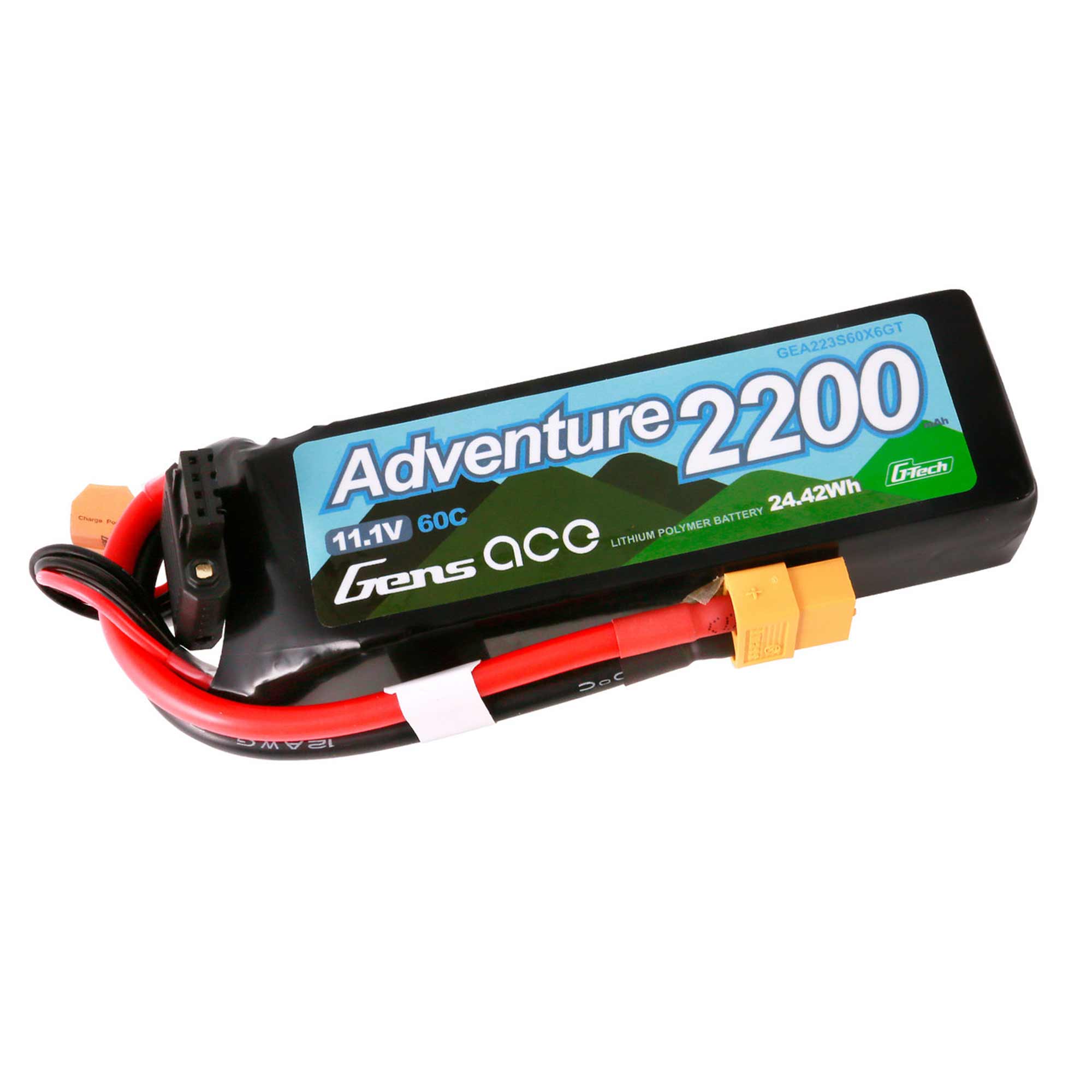 11.1V 2200mAh 3S 60C G-Tech LiPo Battery: XT60