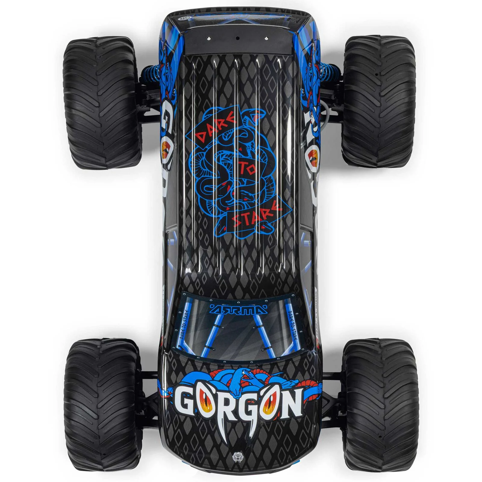 ARRMA 1/10 GORGON 2WD RTR Brushed Monster Truck (Battery & Charger Included), Blue