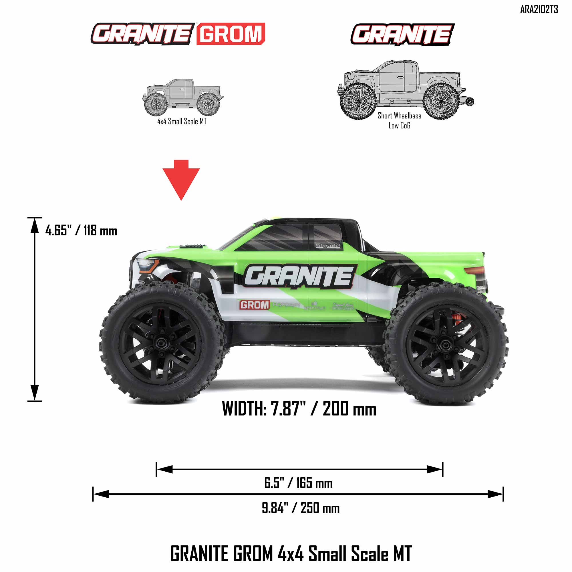 1/18 ARRMA GRANITE GROM (Battery & Charger Included)