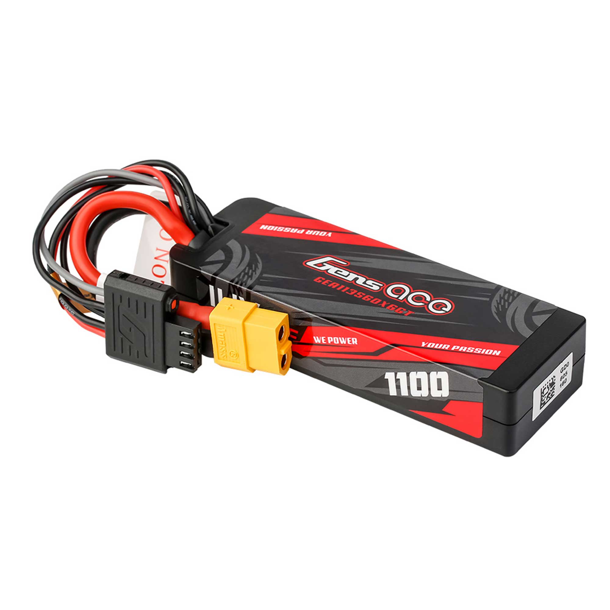 11.1V 1100mAh 3S 60C Hardcase G-Tech LiPo Battery: XT60
