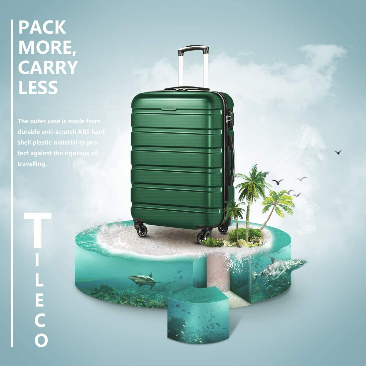 ??Luggage 3 Piece Set??Dark Green