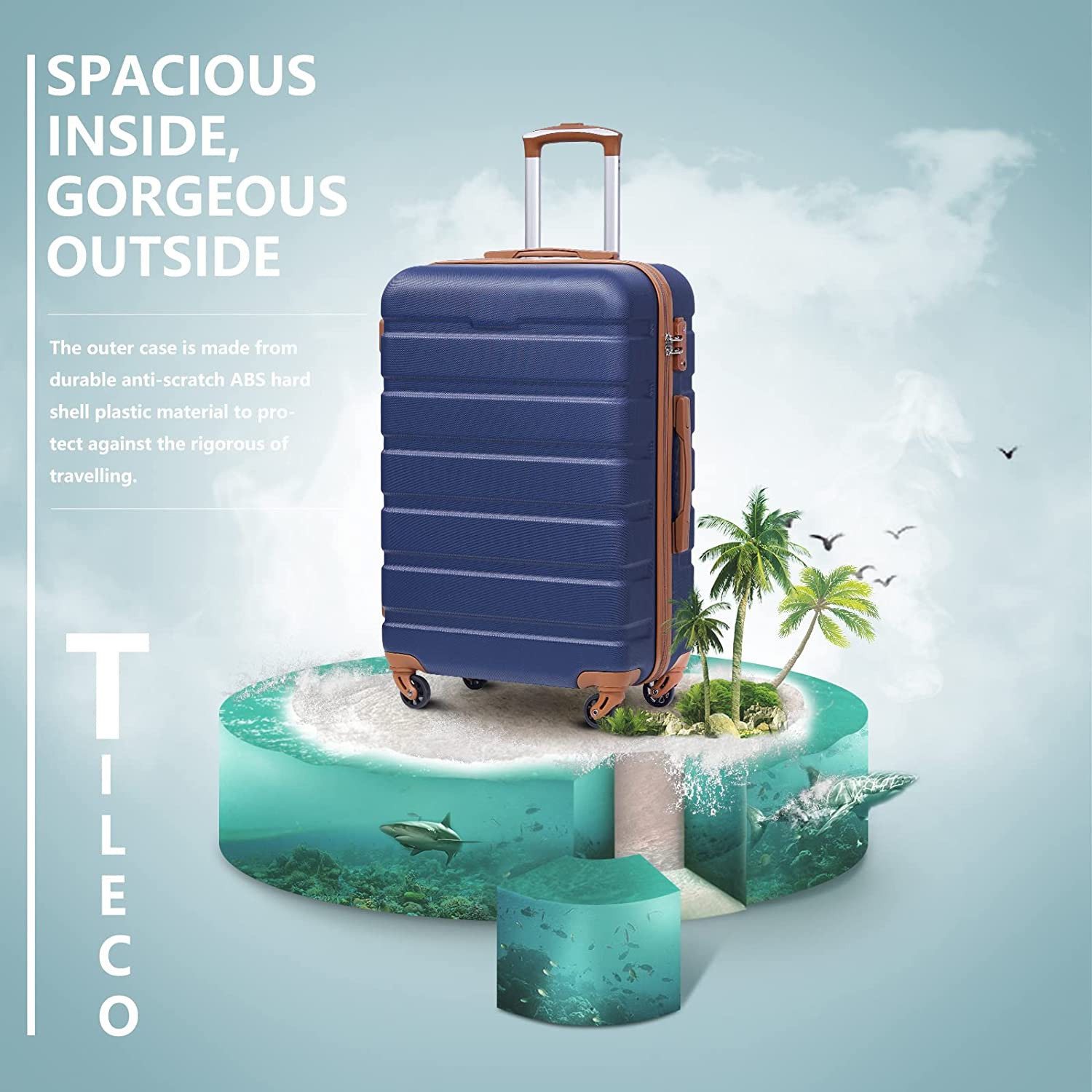 Luggage 3 Piece SetApricot Navy