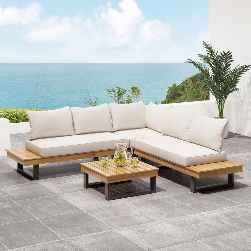 Monterey Solid Wood 5 - Person Seating Group with Cushions
