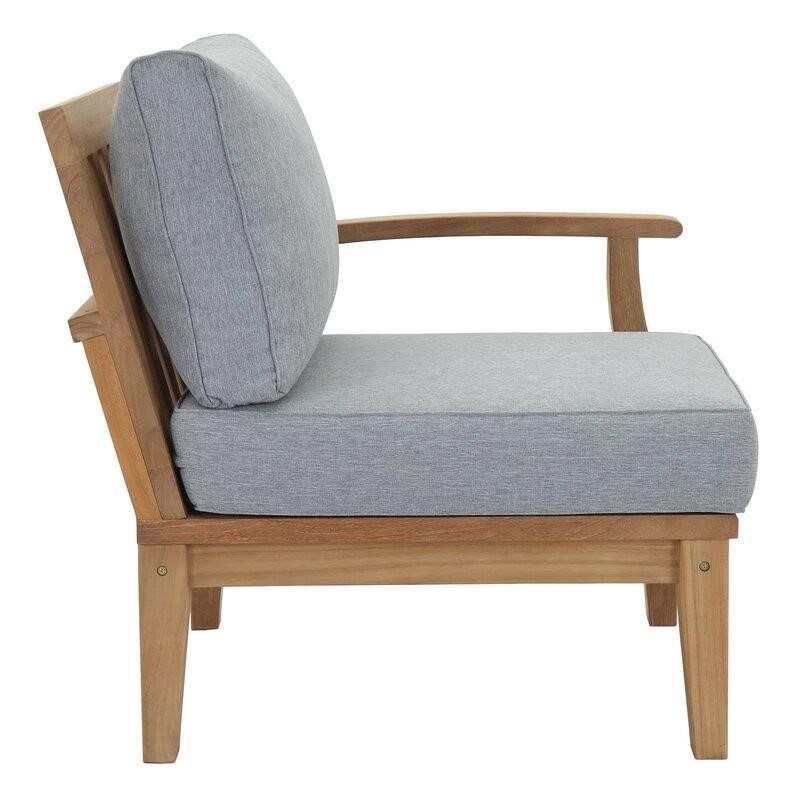 Sidney Solid Wood 4 - Person Seating Group with Cushions
