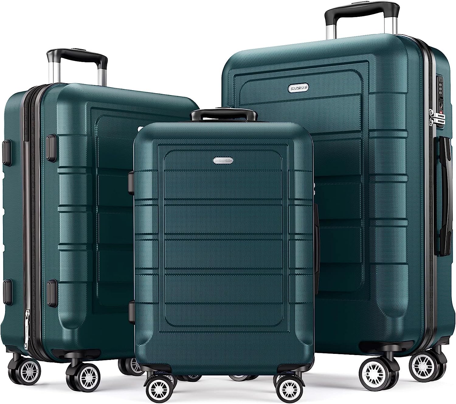 Luggage Sets Expandable Suitcase Double Wheels TSA Lock (ArmyGreen)