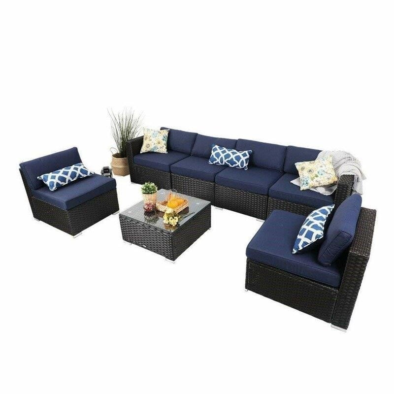 Connally Wicker/Rattan 8 - Person Seating Group with Cushions