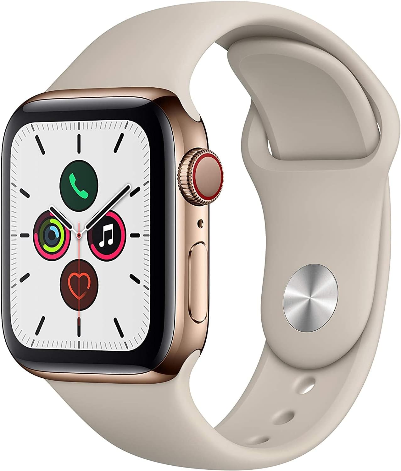 Apple Watch Series 5 (GPS. 44MM) - Space Gray Aluminum Case with Black Sport Band (Renewed)