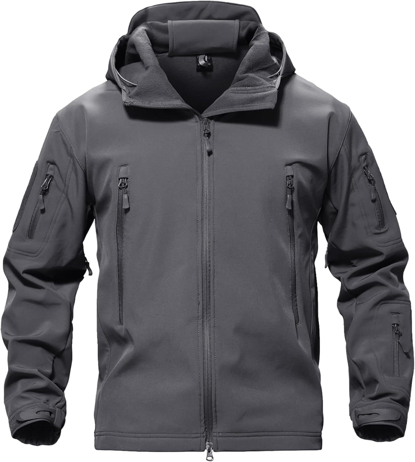 TACVASEN Men's Special Ops Military Tactical Rain Jackets Winter Warm Fleece Softshell Hooded Raincoat Snowboard