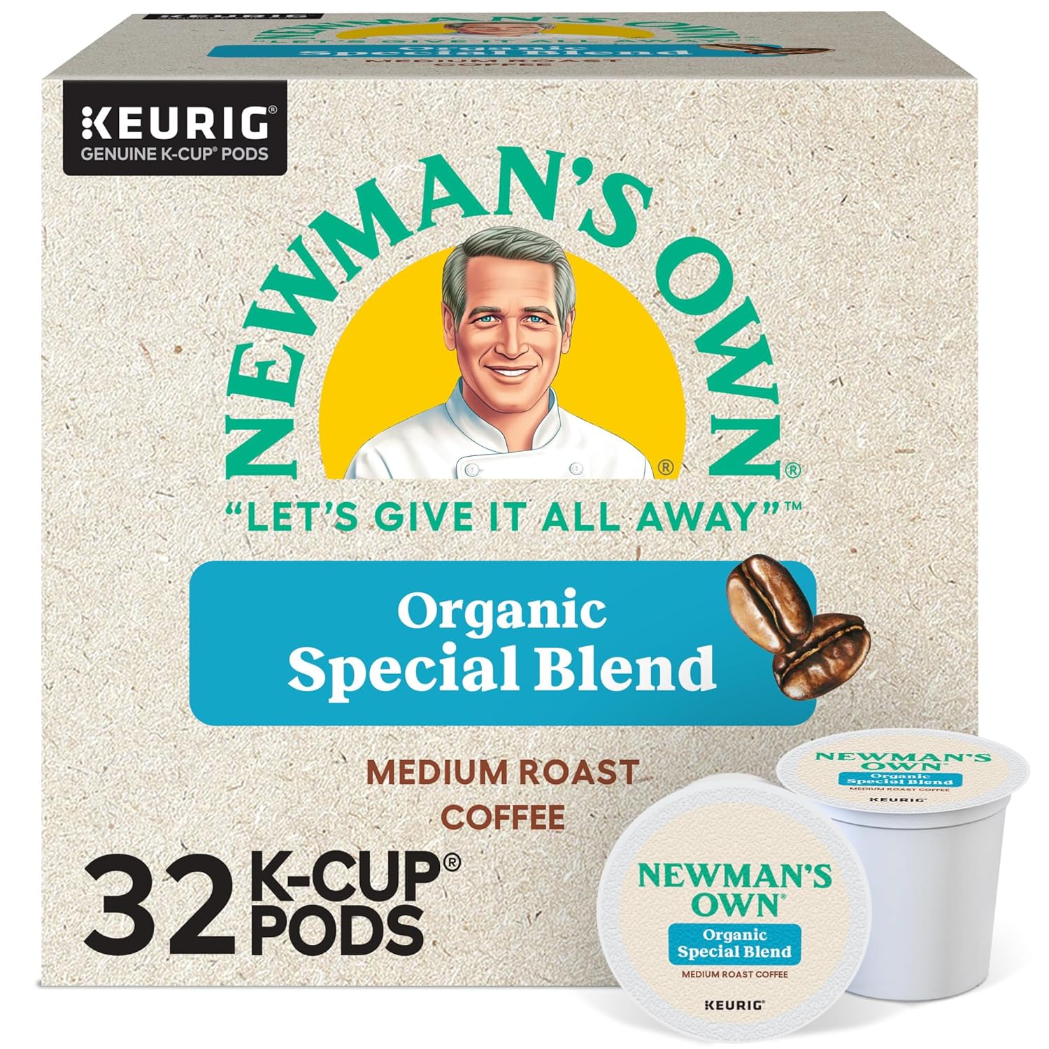 Newman's Own Organics Special Blend Keurig Single-Serve K-Cup Pods. Medium Roast Coffee. 96 Count
