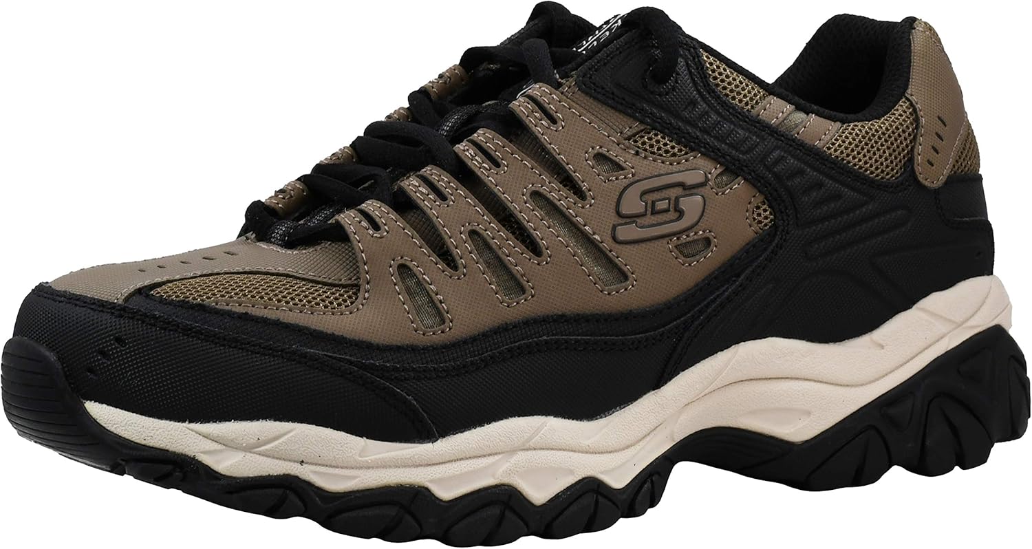 Skechers Men's Afterburn M. Fit Fashion Sneakers – Leather Upper. Memory Foam Insole. Rubber Outsole