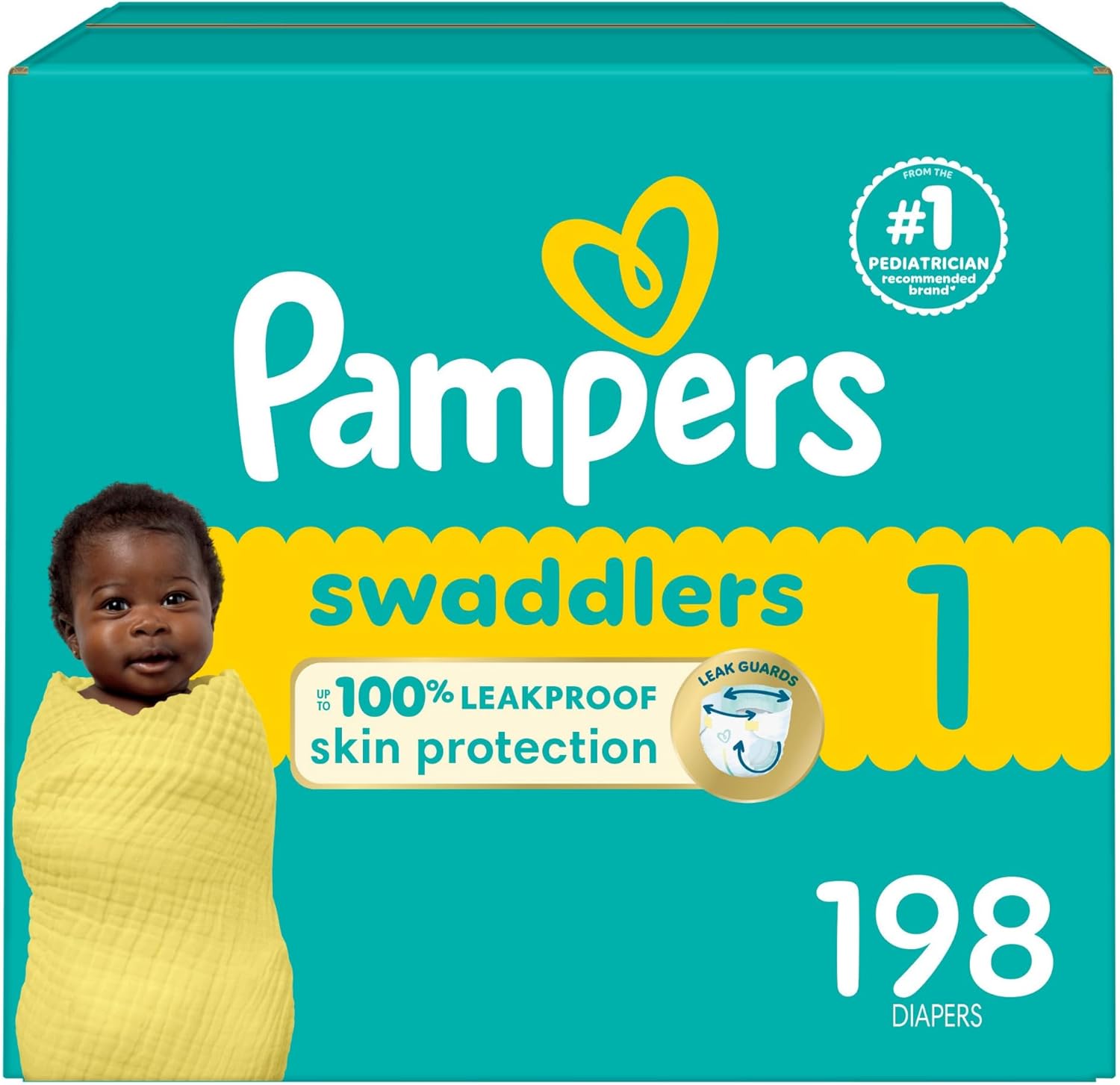 Pampers Baby Diapers - Swaddlers - Size 5. 132 Count. Ultra Absorbent Disposable Infant Diaper