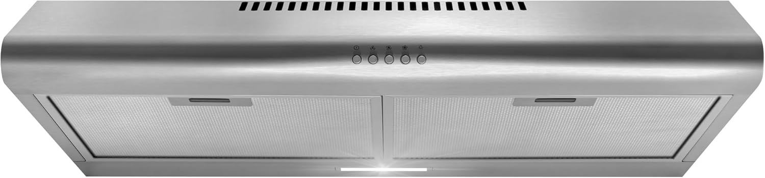 COSMO COS-5MU36 36 in. Delta Collection Ducted Under Cabinet Range Hood. Button Controls. Reusable Filters. LED Lights. Stainless Steel