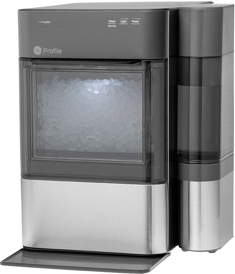 GE Profile Opal 2.0 with 0.75 Gallon Tank. Chewable Crunchable Countertop Nugget Ice Maker. Scoop included. 38 lbs in 24 hours. Pellet Ice Machine with WiFi & Smart Connected. Stainless Steel