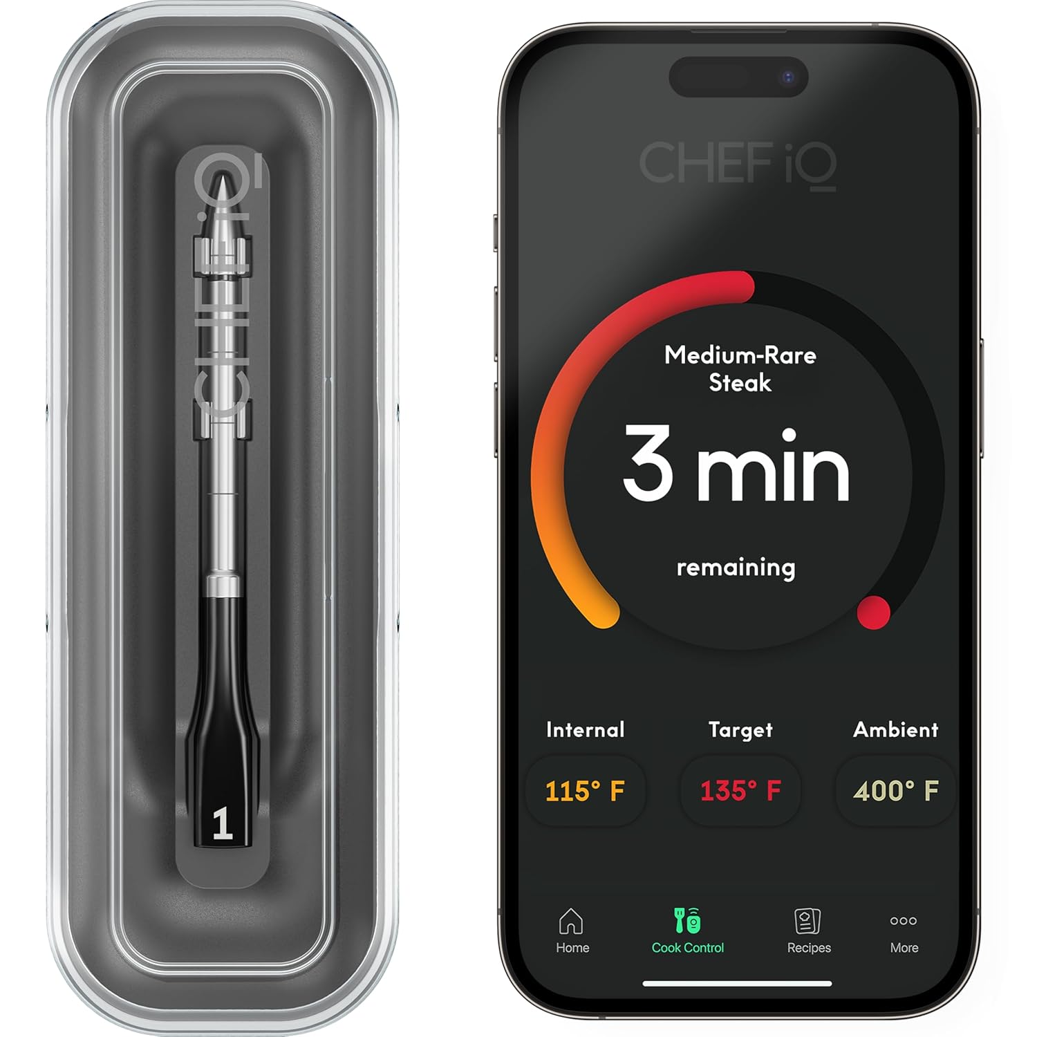 CHEF iQ Sense Smart Wireless Meat Thermometer with Ultra-Thin Probe. Unlimited Range Bluetooth Meat Thermometer. Digital Food Thermometer for Remote Monitoring of BBQ Grill. Oven. Smoker. Air Fryer