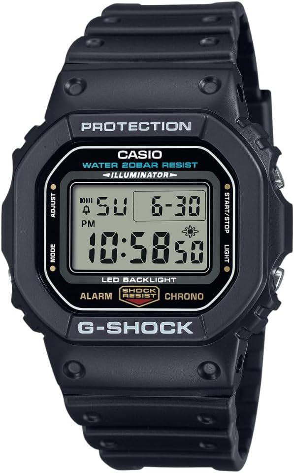Casio Men's G-Shock Quartz Watch with Resin Strap. Black. 20 (Model: DW5600UE)
