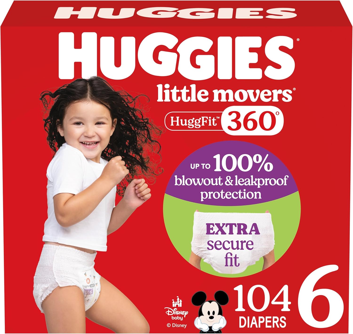 Huggies Size 5 Baby Diapers. Little Movers HuggFit 360° Baby Diapers with 360° Waistband. Size 5 (27+ lbs). 128 Count (2 Packs of 64). Packaging May Vary