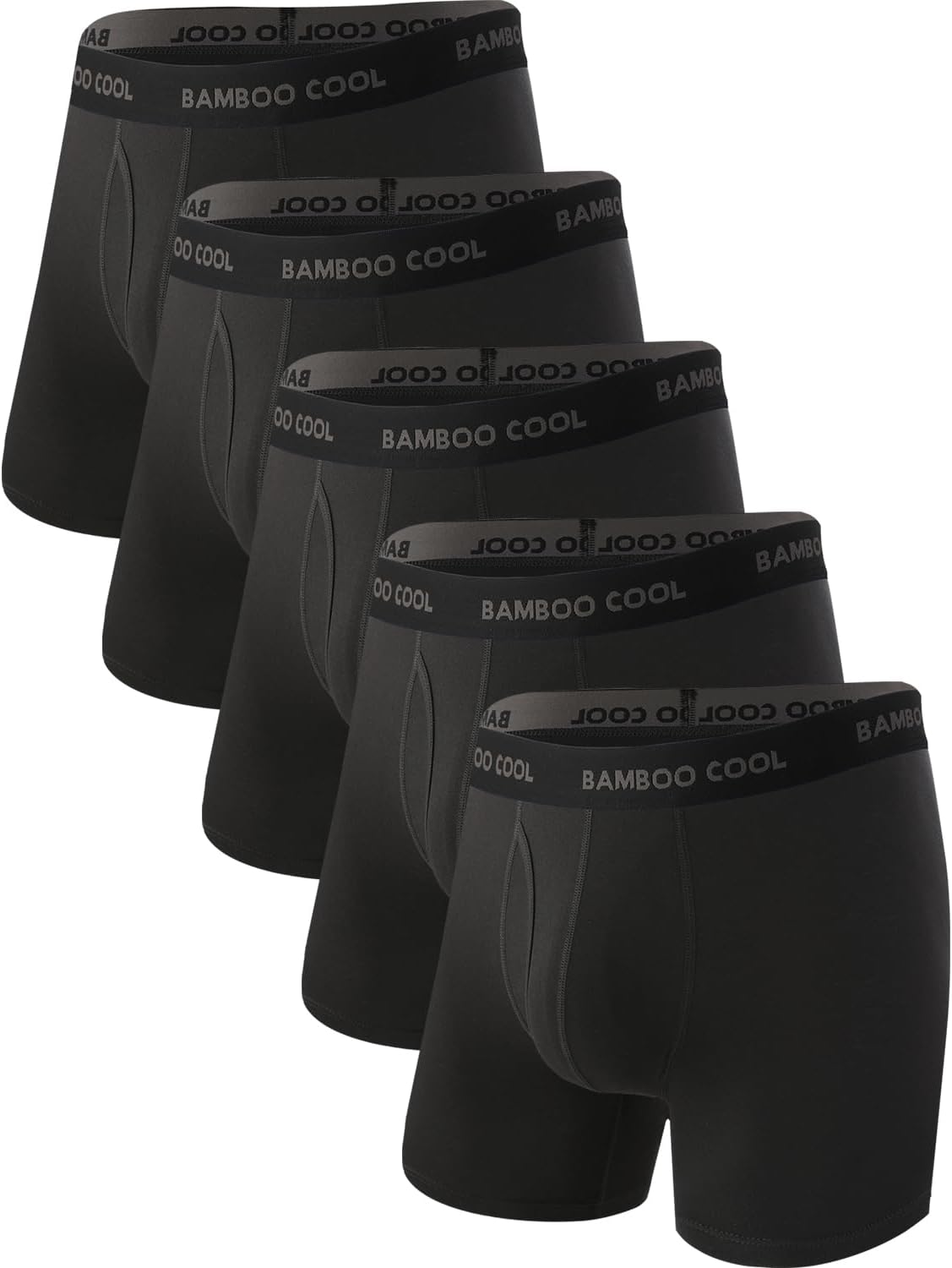 BAMBOO COOL Men's Ultra ComfortSoft Underwear. Moisture Wicking & Breathable No Ride Up Boxer Briefs with Fly. Multipack