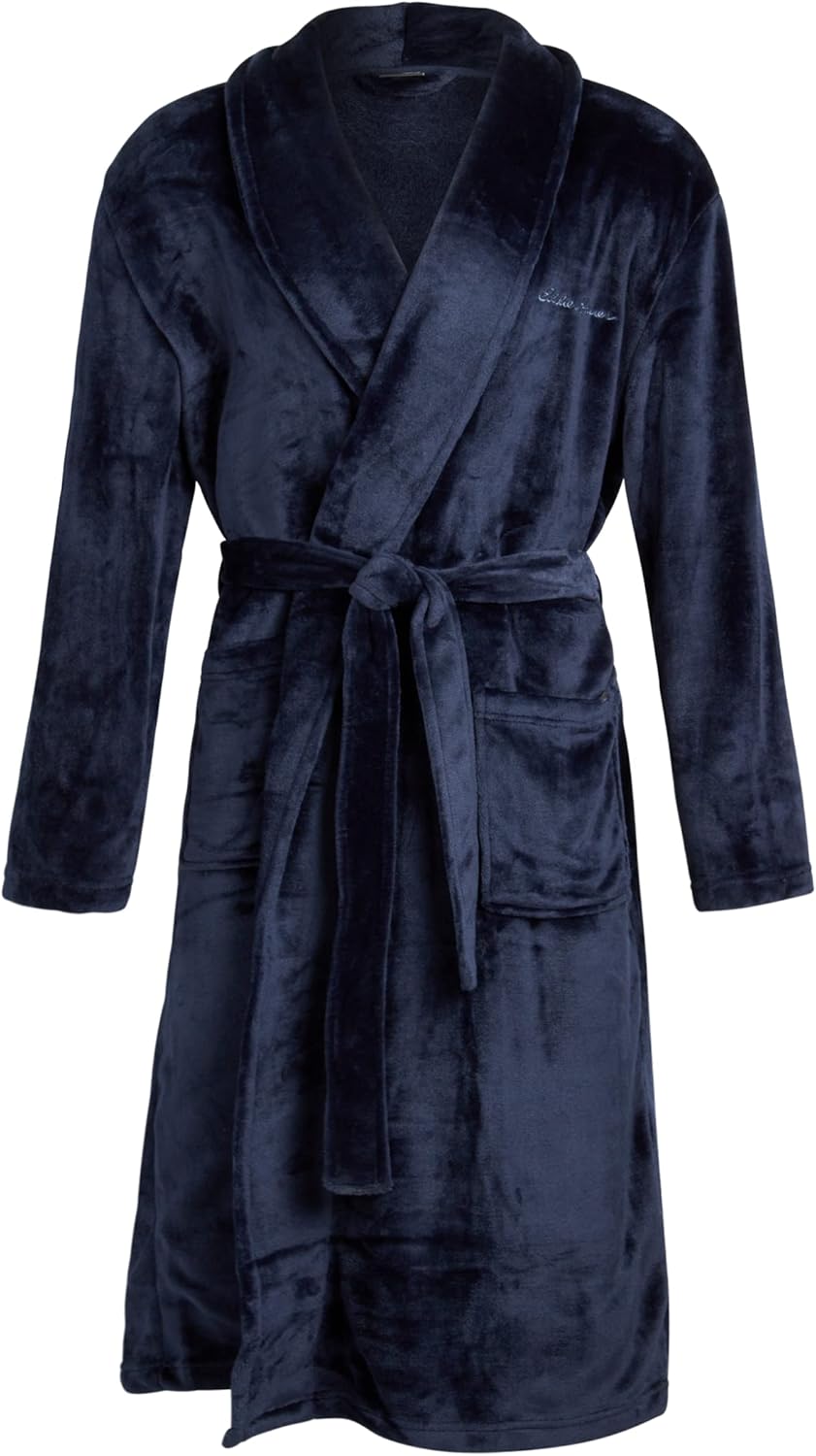 Eddie Bauer Plush Bath Robe for Men - Soft Fleece Plush Luxury Spa Men's Bathrobe | Mens Robe with External Pockets and Belt