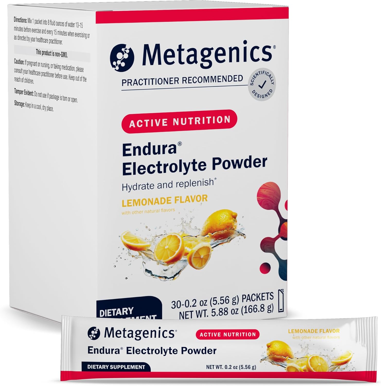 Metagenics Endura - Electrolyte Balance Supplement Powder - Hydrating Packets - With Ascorbic Acid & Calcium - Non-GMO. Gluten-Free & Vegetarian - Lemonade Flavor - 30 Packets (0.2 oz Each)