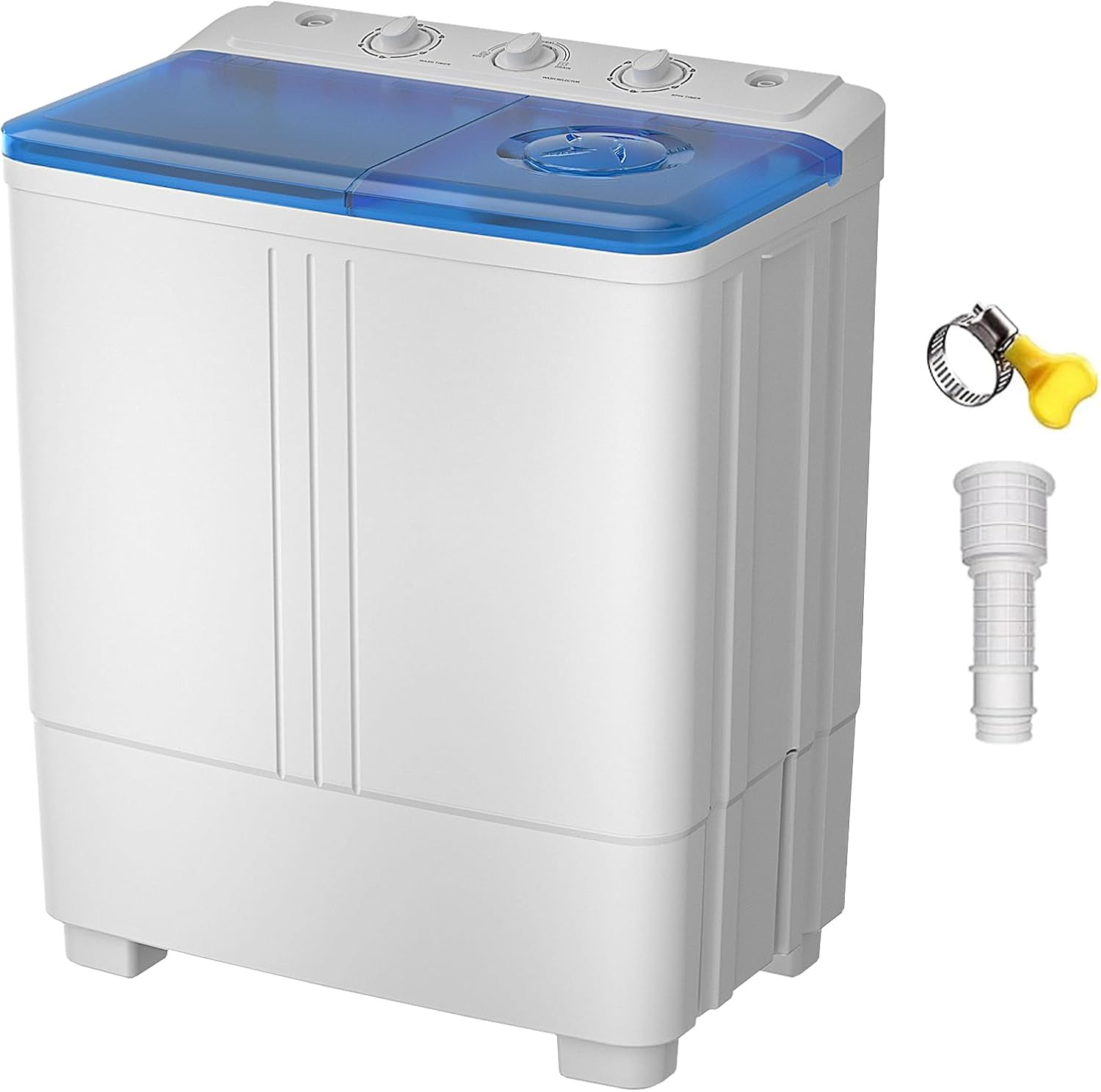 VCJ Portable Washing Machine. Twin Tub Washing Machine Laundry Compact Washer spinner Combo with 14lbs capacity. 9Lbs Washer and 5Lbs Spinner dryer for Apartments RVs and Dorms