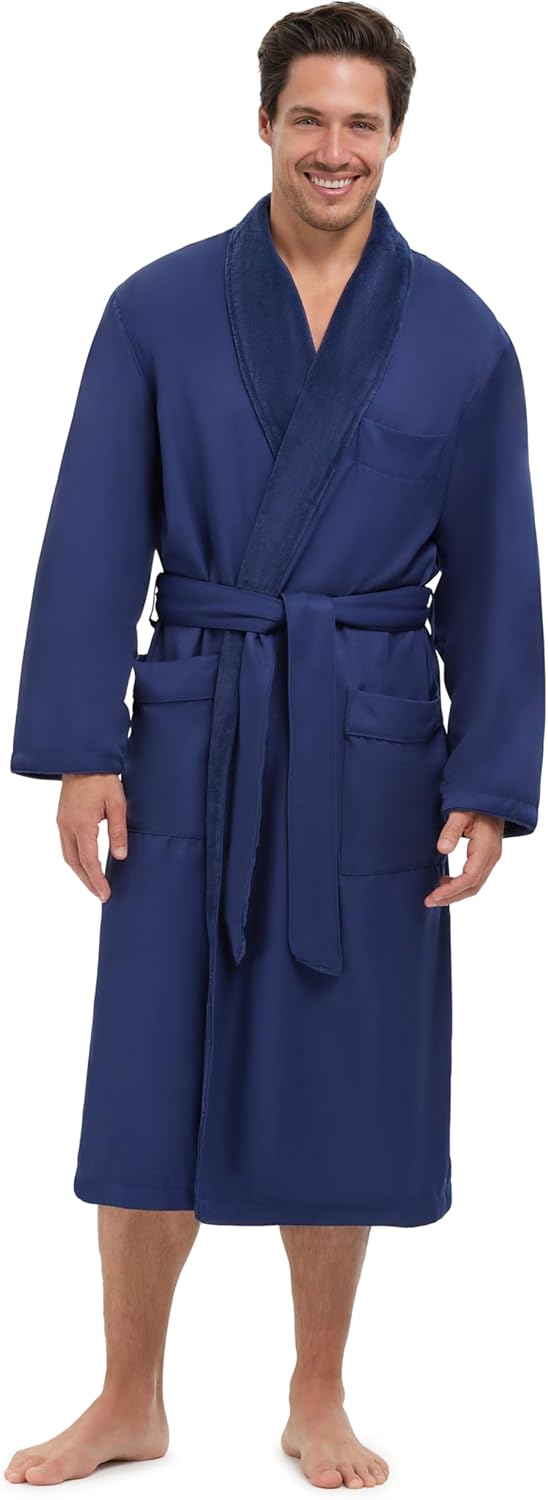 Plush Lined Microfiber Bath Robe for Women or Men - Super Soft. Durable Luxury Spa. Resort & Hotel Bathrobe. Generously Sized