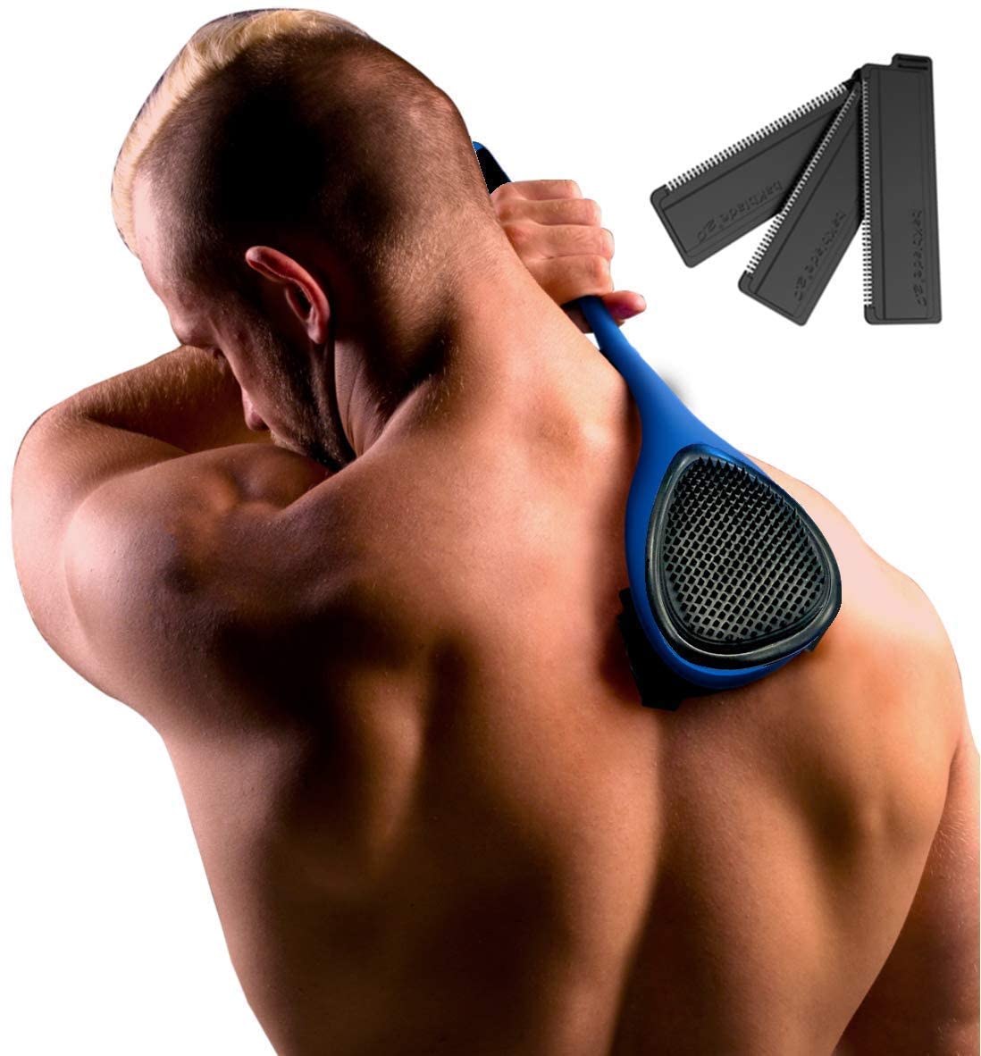 Bakblade 2.0 Back Shavers for Men: DIY Hair Shaver. Safety Blade Technology & Ergonomic Handle. Wet & Dry Shaving (Extra Blades Included)
