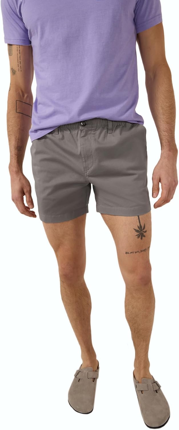 Chubbies Chino Shorts Men 5.5 Inch - Mens Shorts Casual with Elastic Waistband. Side and Back Pockets. Stretch Cotton Blend