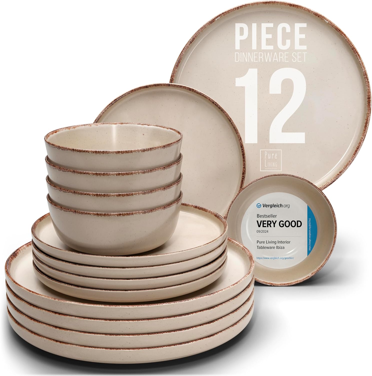 Ultra Chic Matte Black Dinnerware Set - Black Stoneware Dinnerware for 4-16 pcs. Dishwasher & Microwave Safe - Plates and Bowls