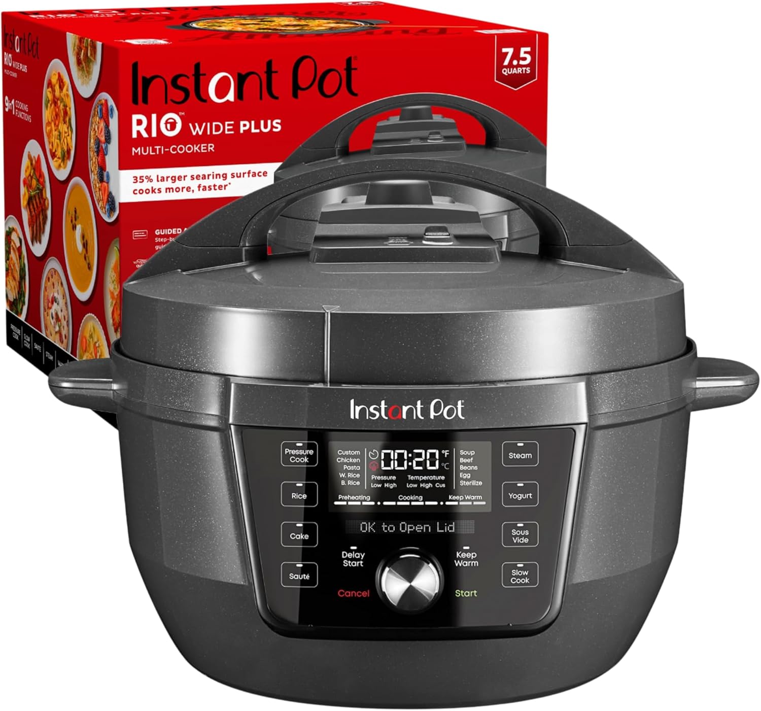 Instant Pot Pro (8 QT) 10-in-1 Pressure Cooker. Slow Cooker. Rice/Grain Cooker. Steamer. Sauté. Sous Vide. Yogurt Maker. Sterilizer. and Warmer. Includes App With Over 800 Recipes. Black