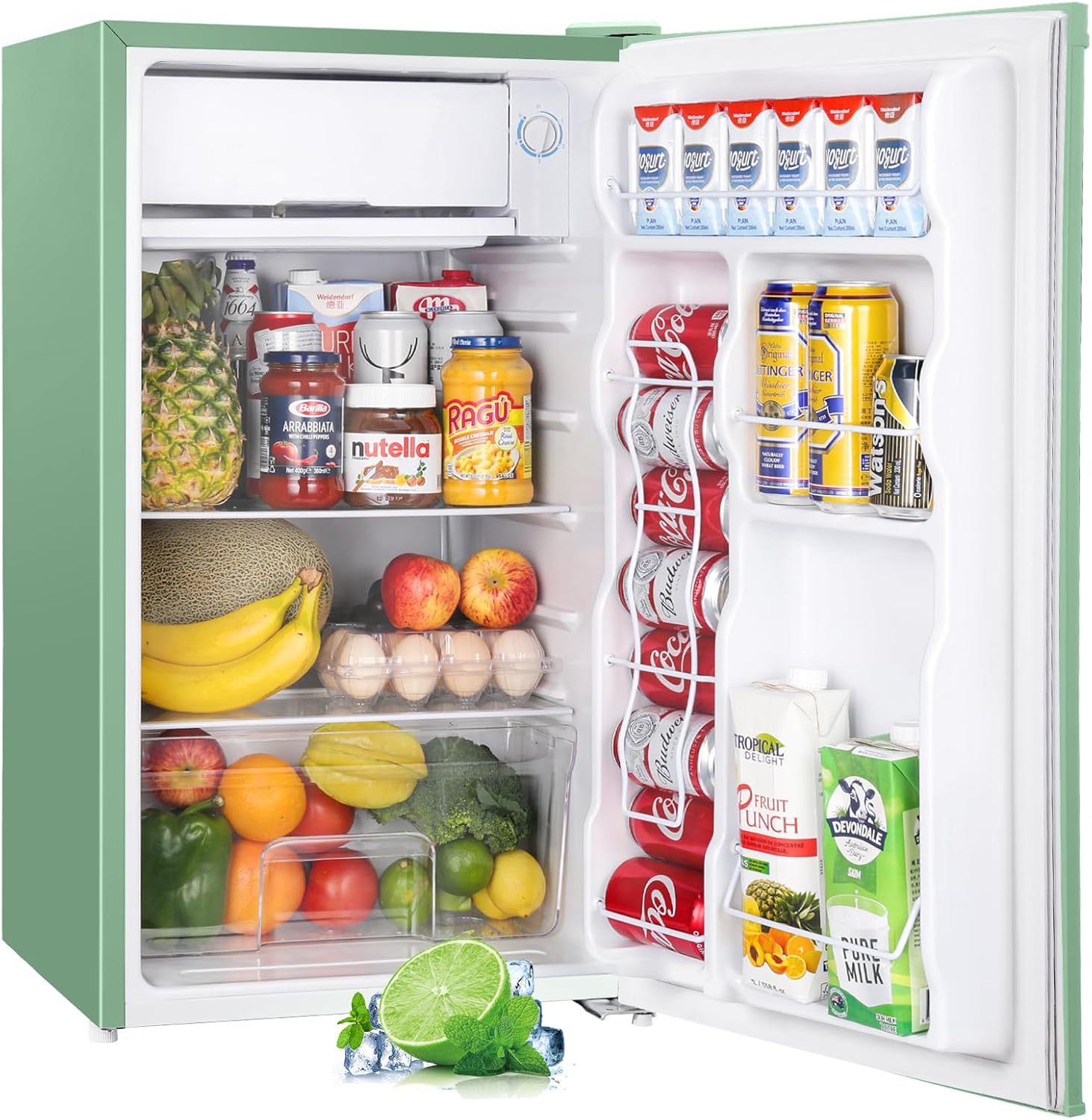 Upstreman 3.2 Cu.Ft Mini Fridge with Freezer. Single Door Mini Fridge. Dorm Fridge. Adjustable Thermostat. Mini Refrigerator for Bedroom. Office. Dorm. Black-BR321