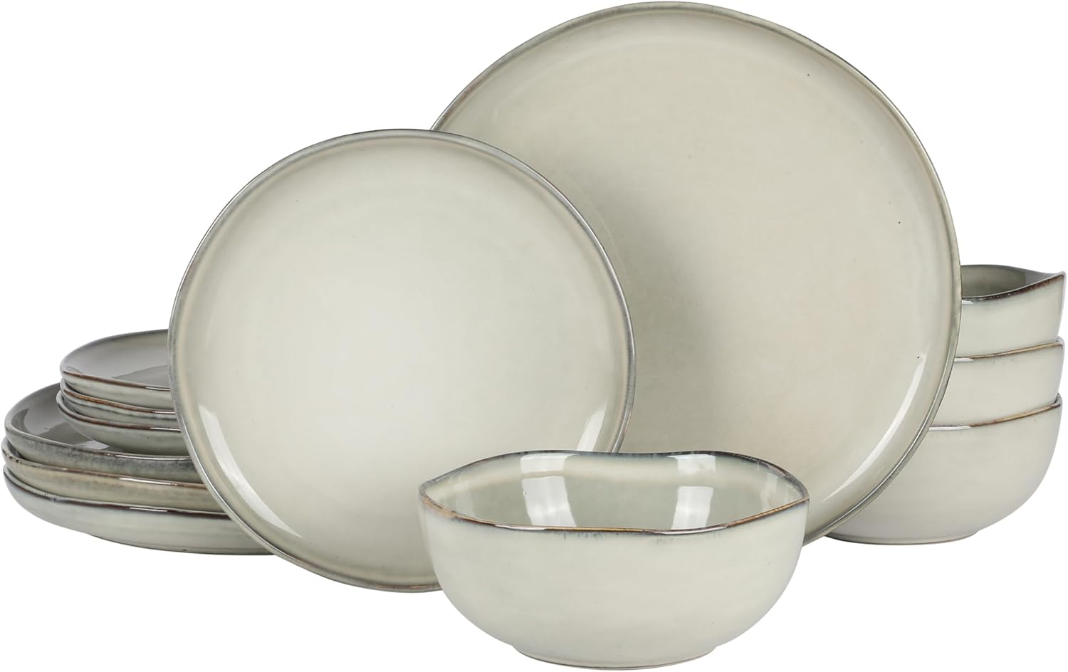 Gibson Soho Lounge Square Reactive Glaze Dinnerware Set. Red. Service for 4 (16pcs)