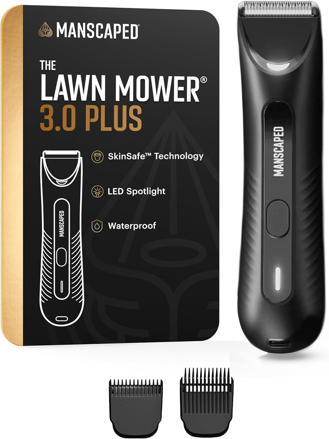MANSCAPED® The Lawn Mower® 3.0 Plus Groin & Body Hair Trimmer – Updated SkinSafe™ Trimmer Blade. Waterproof Wet/Dry Groomer. USB-C Rechargeable. Men's Wireless Ball Shaver