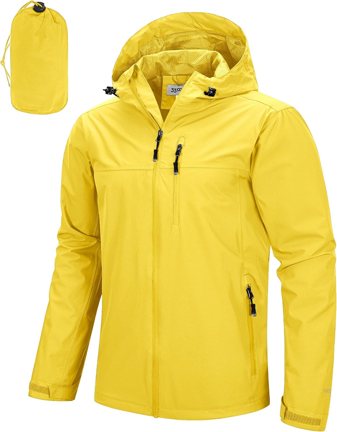 33.000ft Men's Packable Rain Jacket Lightweight Rain Shell Jacket with Hood Waterproof Raincoat for Cycling