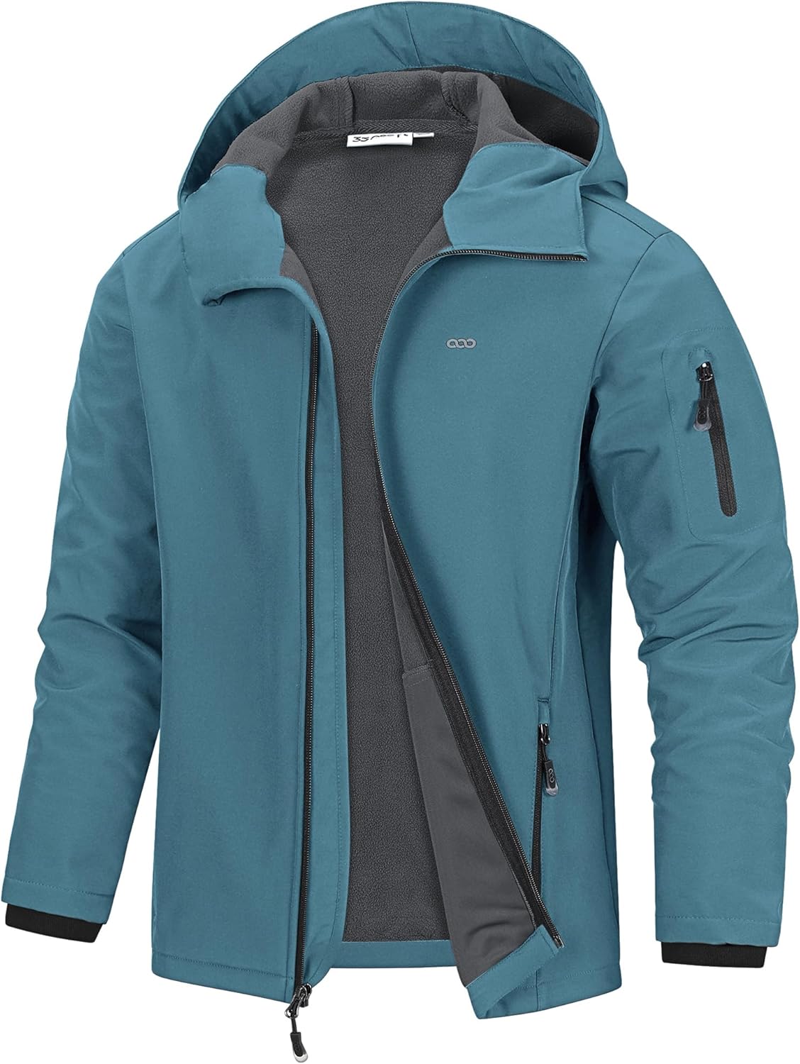 33.000ft Men's Hooded Softshell Jacket Waterproof Lightweight Insulated Windbreaker Fleece Lined Rain Shell Jacket
