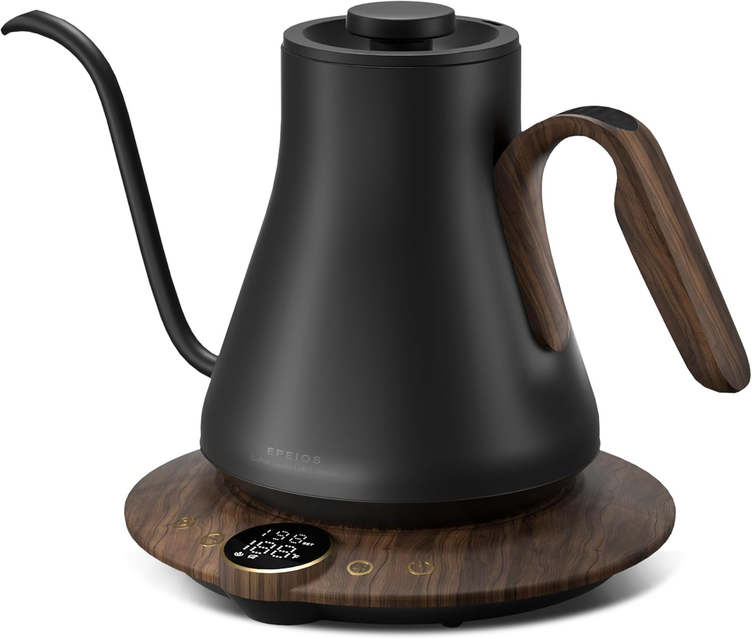 Electric Kettles. Gooseneck Electric Kettle. ±1℉ Temperature Control. Stainless Steel Inner. Quick Heating for Pour Over Coffee. Brew Tea. Boil Hot Water. 1500W/0.9L (Matte Black)